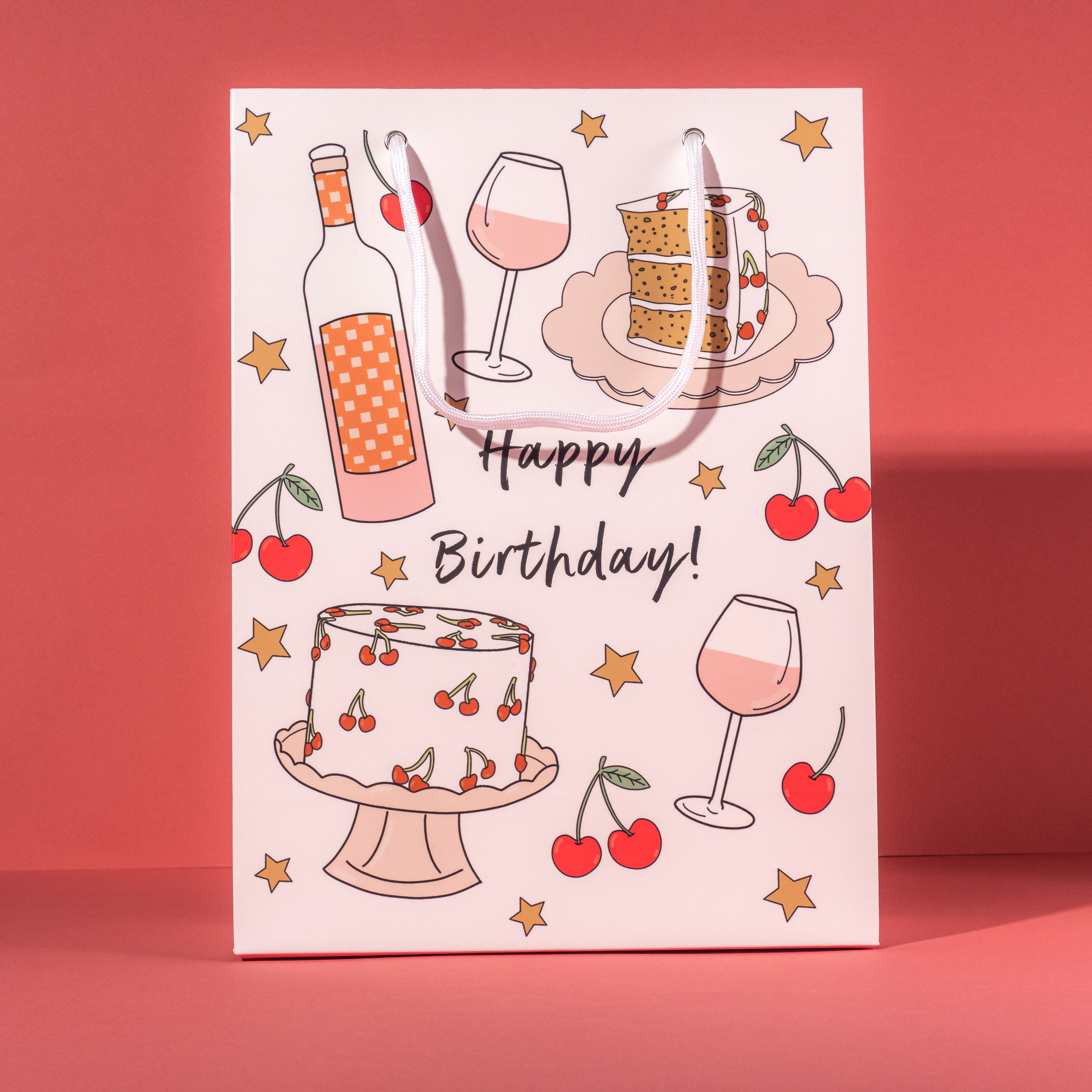 Cherry Stripes Gift Bag