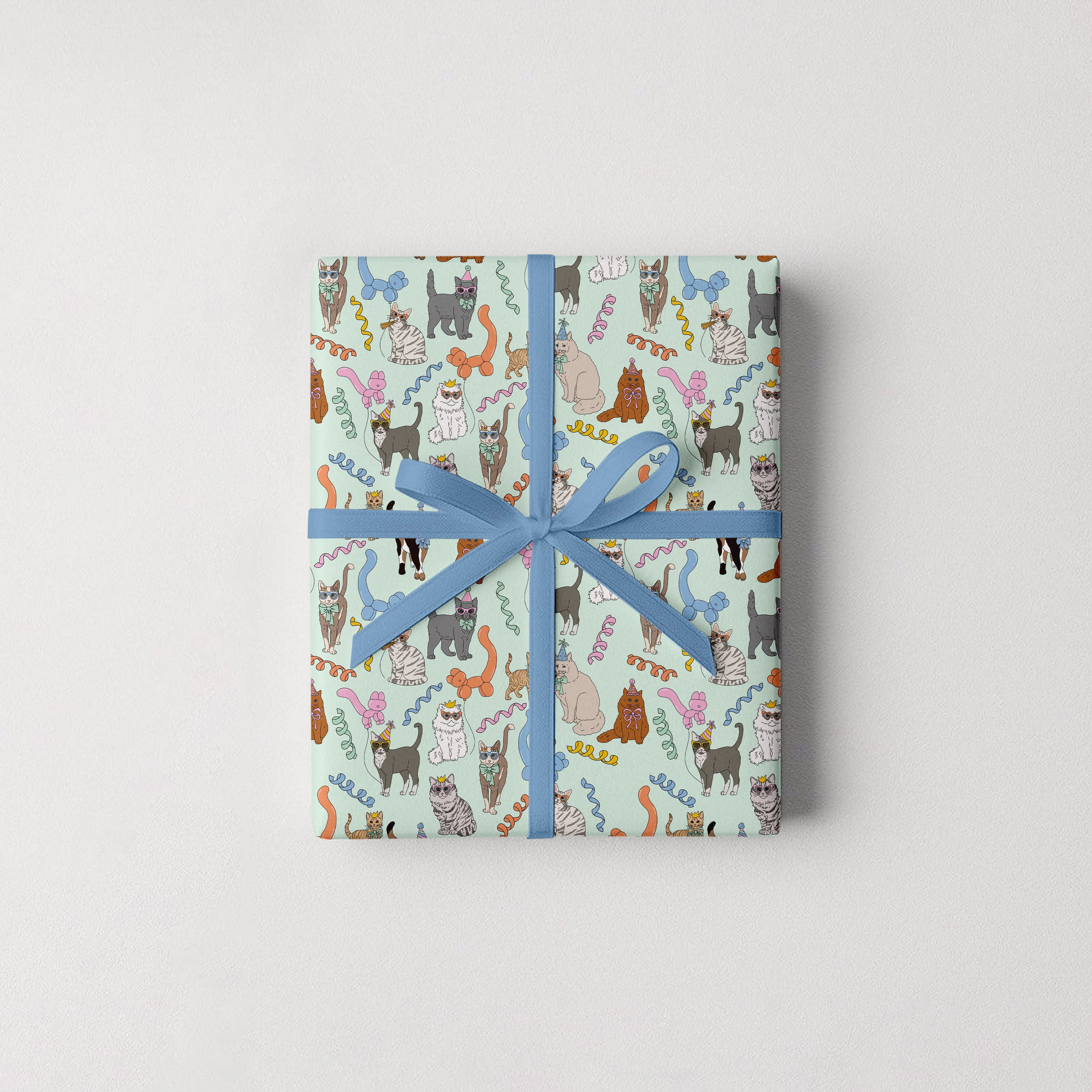 Birthday Cats Gift Wrap 3 Sheets Rolled