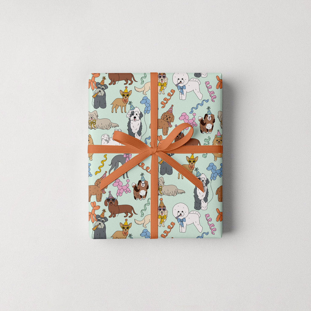 Birthday Dogs Gift Wrap 3 Sheets Rolled