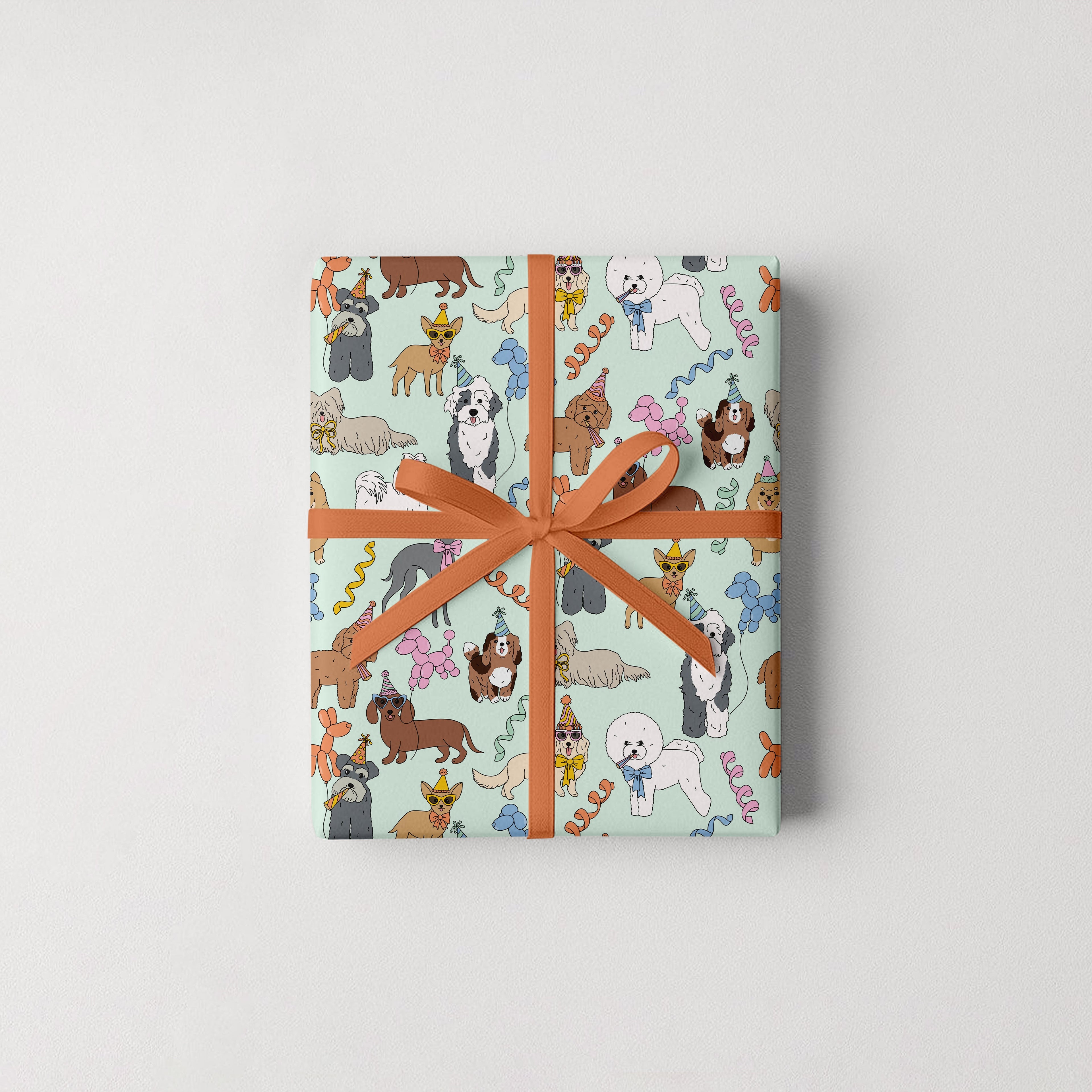 Birthday Dogs Gift Wrap 3 Sheets Rolled