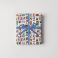Stamp Print Gift Wrap 3 Sheets Rolled