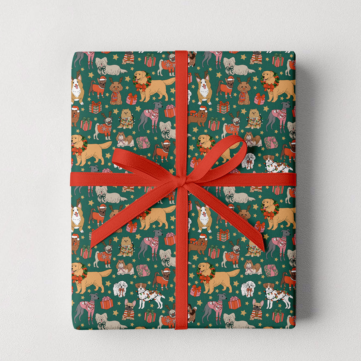 Holiday Dogs Wrapping Paper - 3 Sheets per Roll