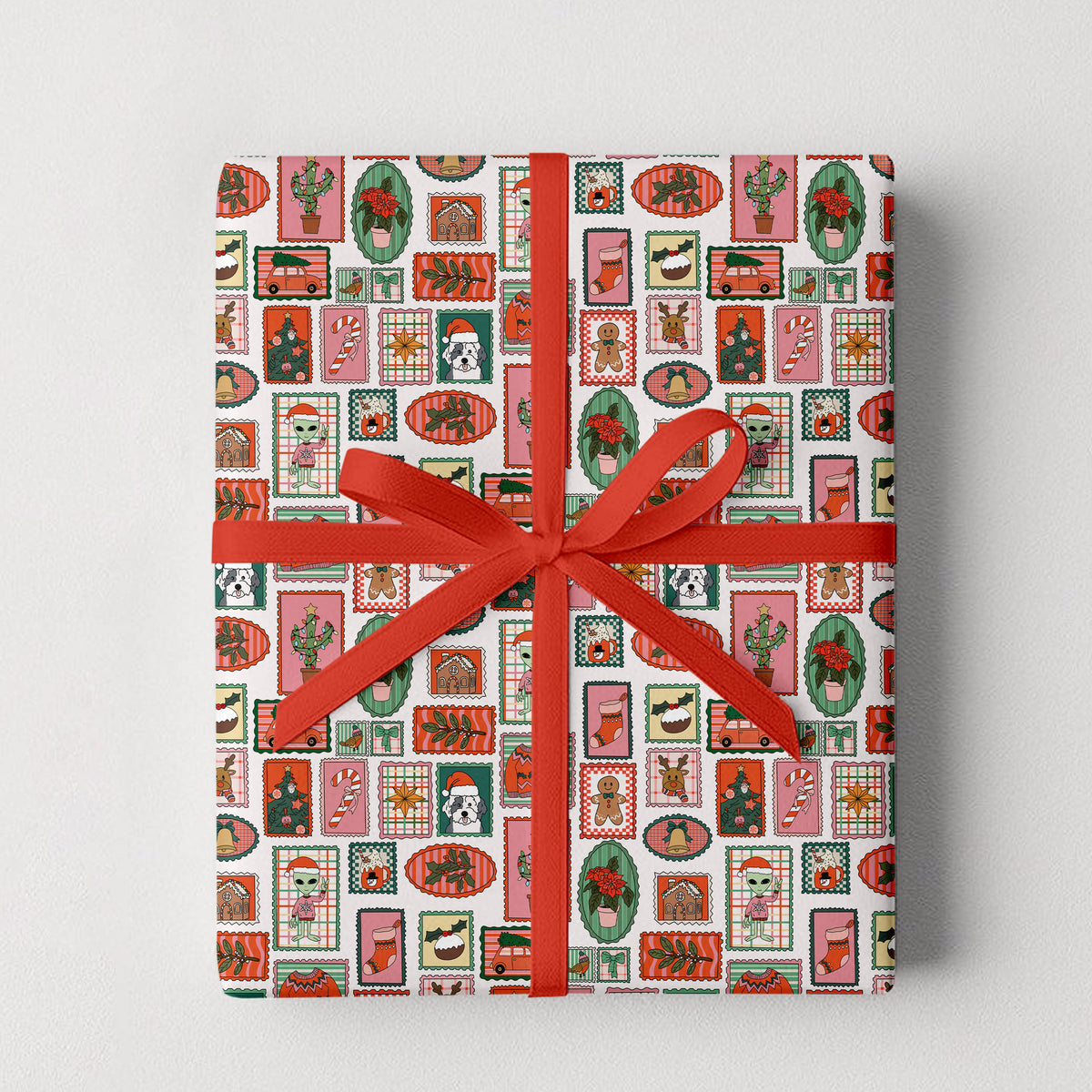 Holiday Stamp Print Wrapping Paper - 3 Sheets per Roll