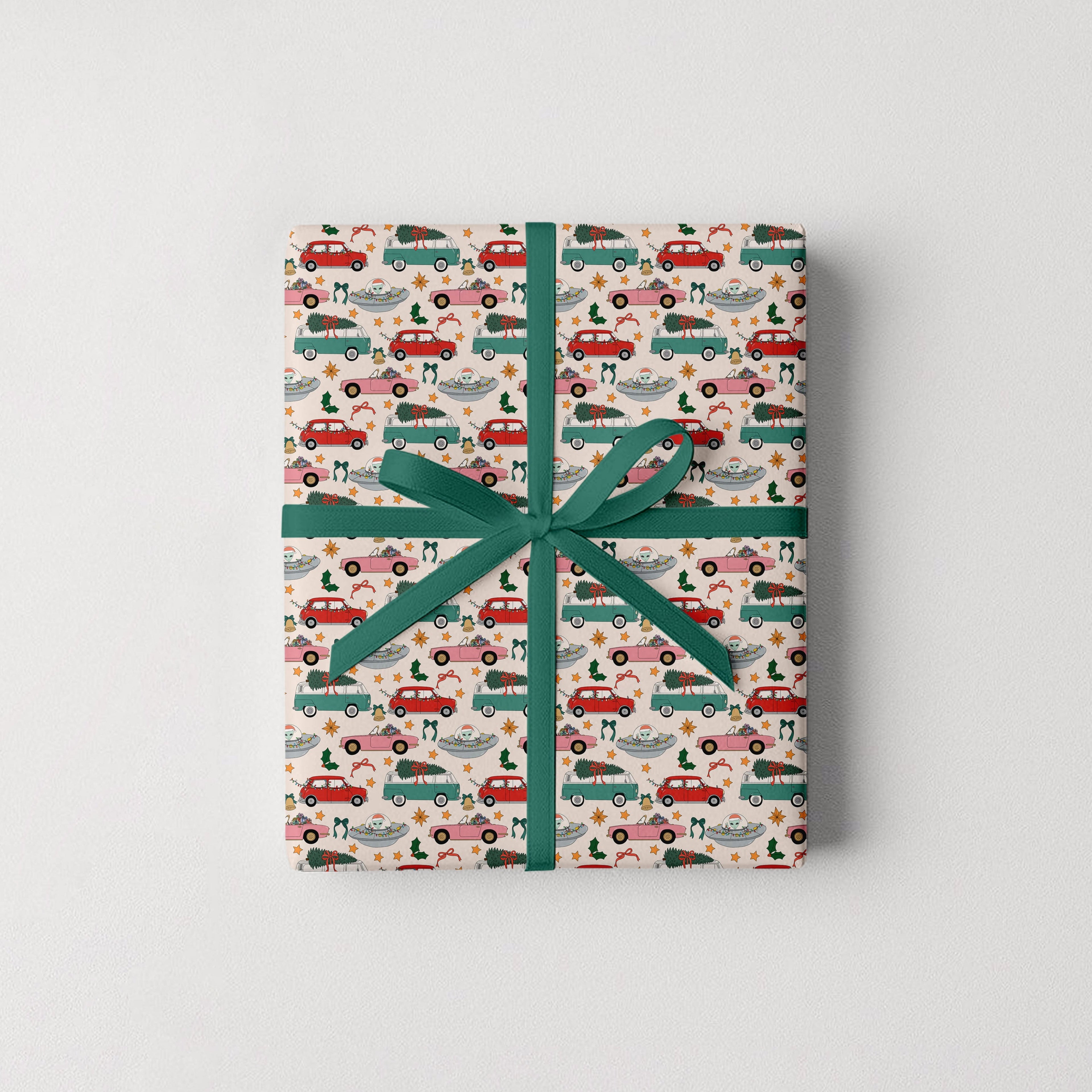 Holiday Car Print Gift Wrap Rolls