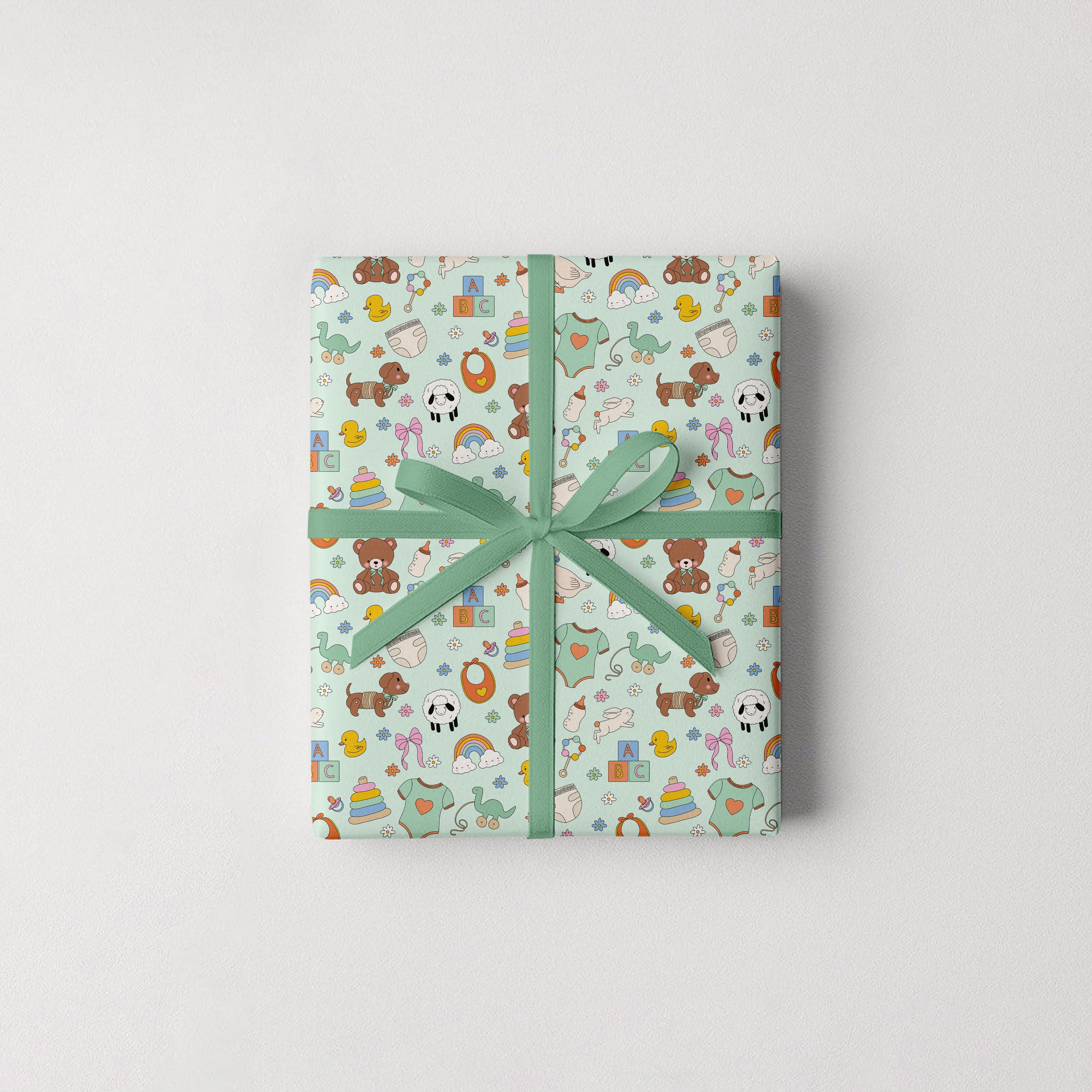 Baby Celebration Gift Wrap 3 Sheets Rolled