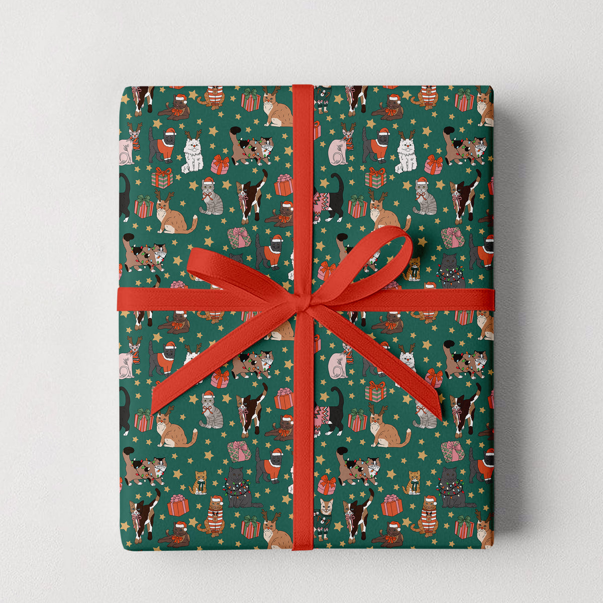 Holiday Cats Wrapping Paper - 3 Sheets per Roll