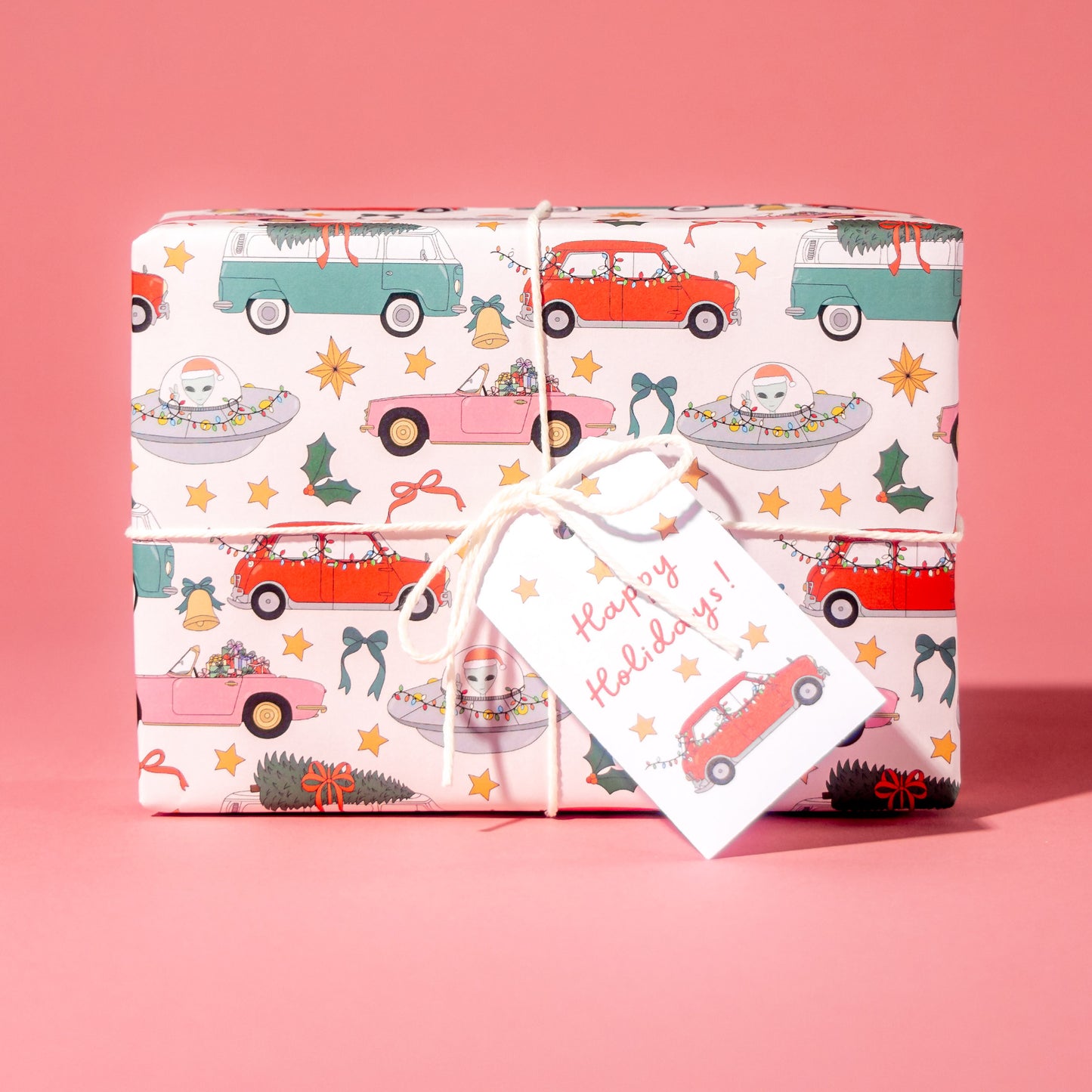 Holiday Car Print Gift Wrap Rolls