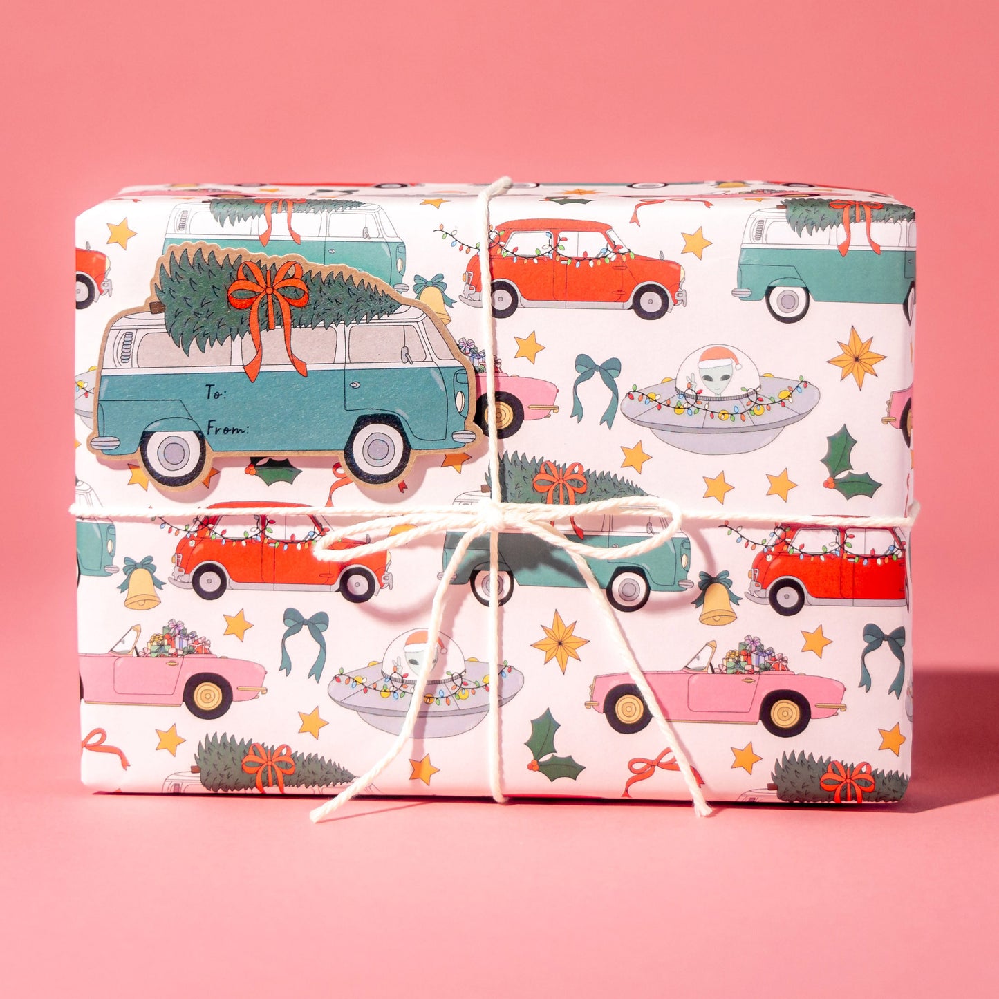 Holiday Car Print Gift Wrap Rolls