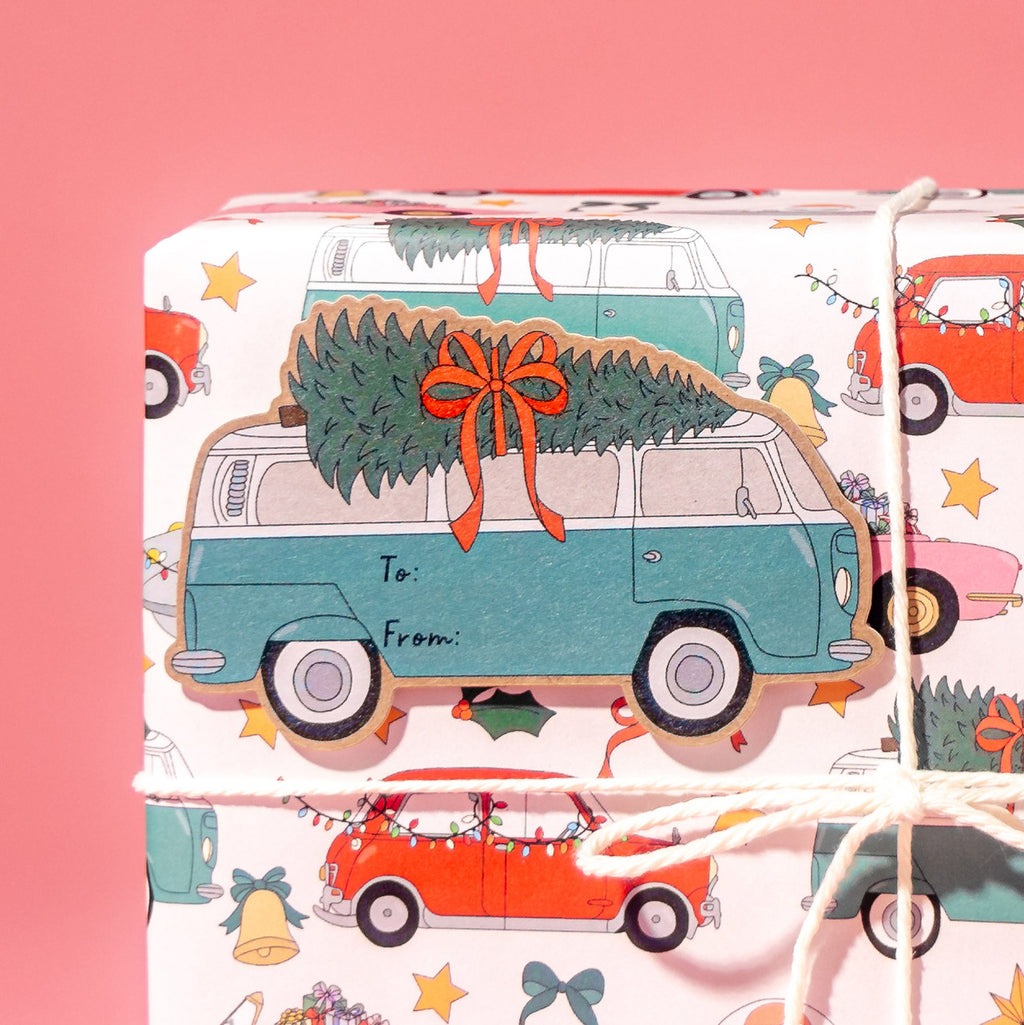 Holiday Bus Sticker Tags - Pack of 10