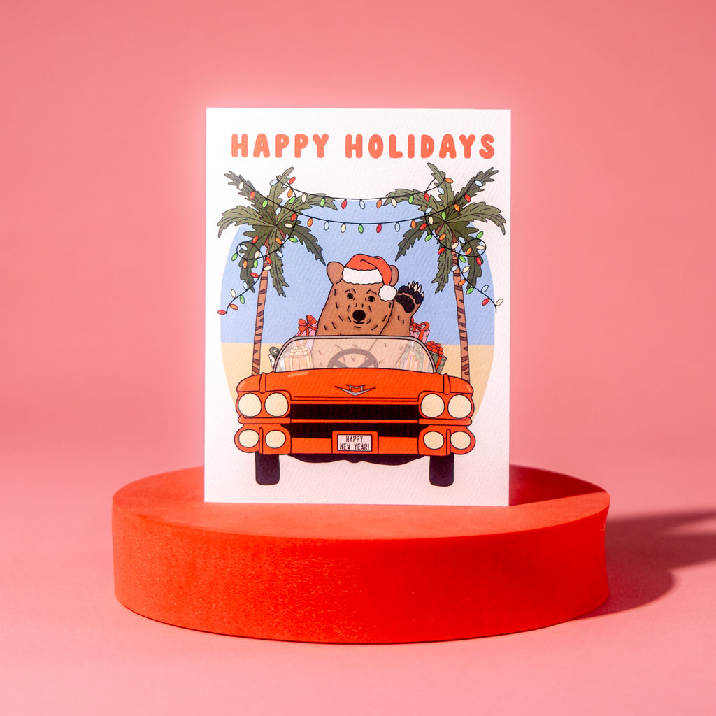 Santa Bear Driving Card