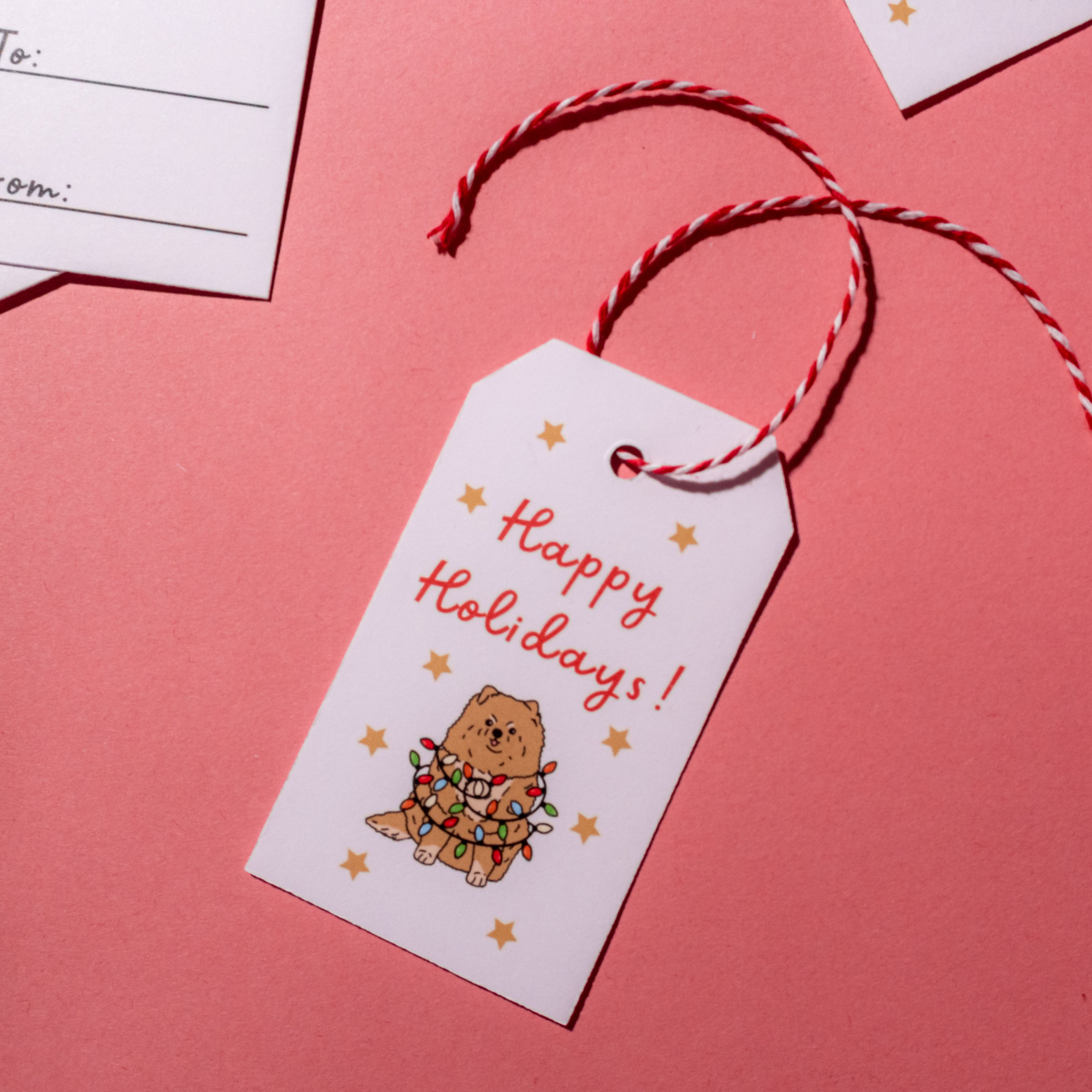 Holiday Dogs Gift Tags - Pack of 10