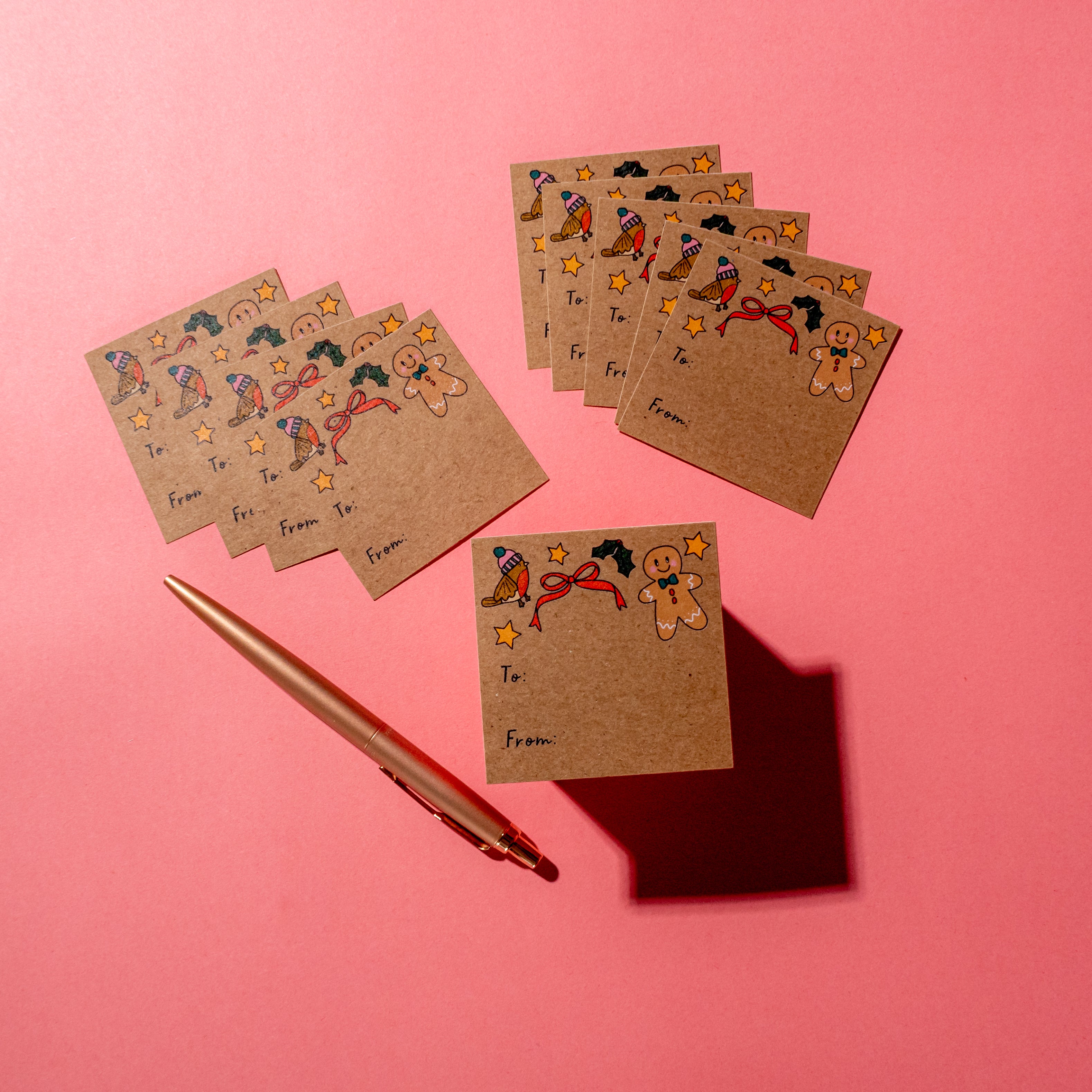 Christmas Icons Sticker Tags - Pack of 10