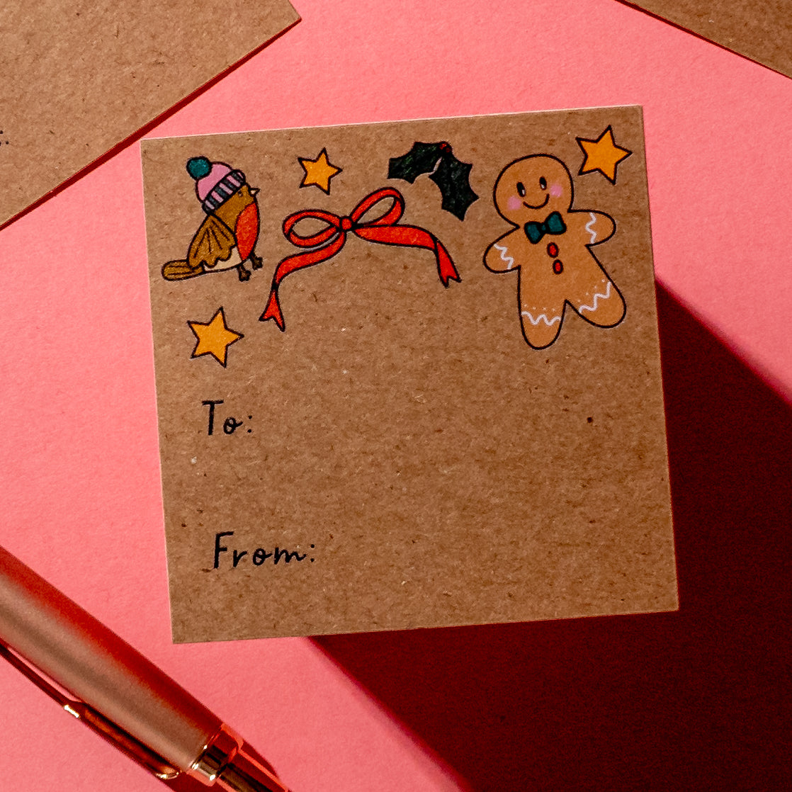 Christmas Icons Sticker Tags - Pack of 10