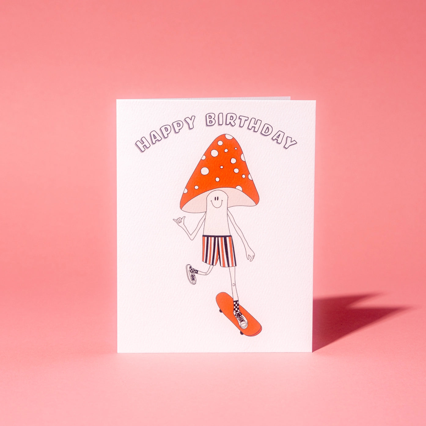 Mushroom Skating Greeting Card