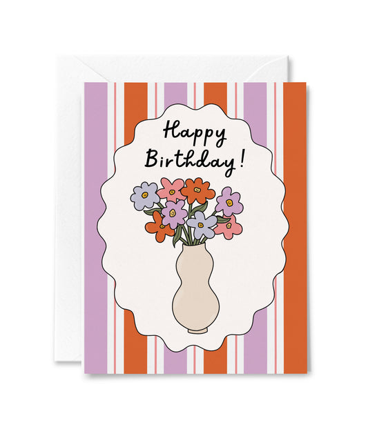 Floral Stripes Birthday