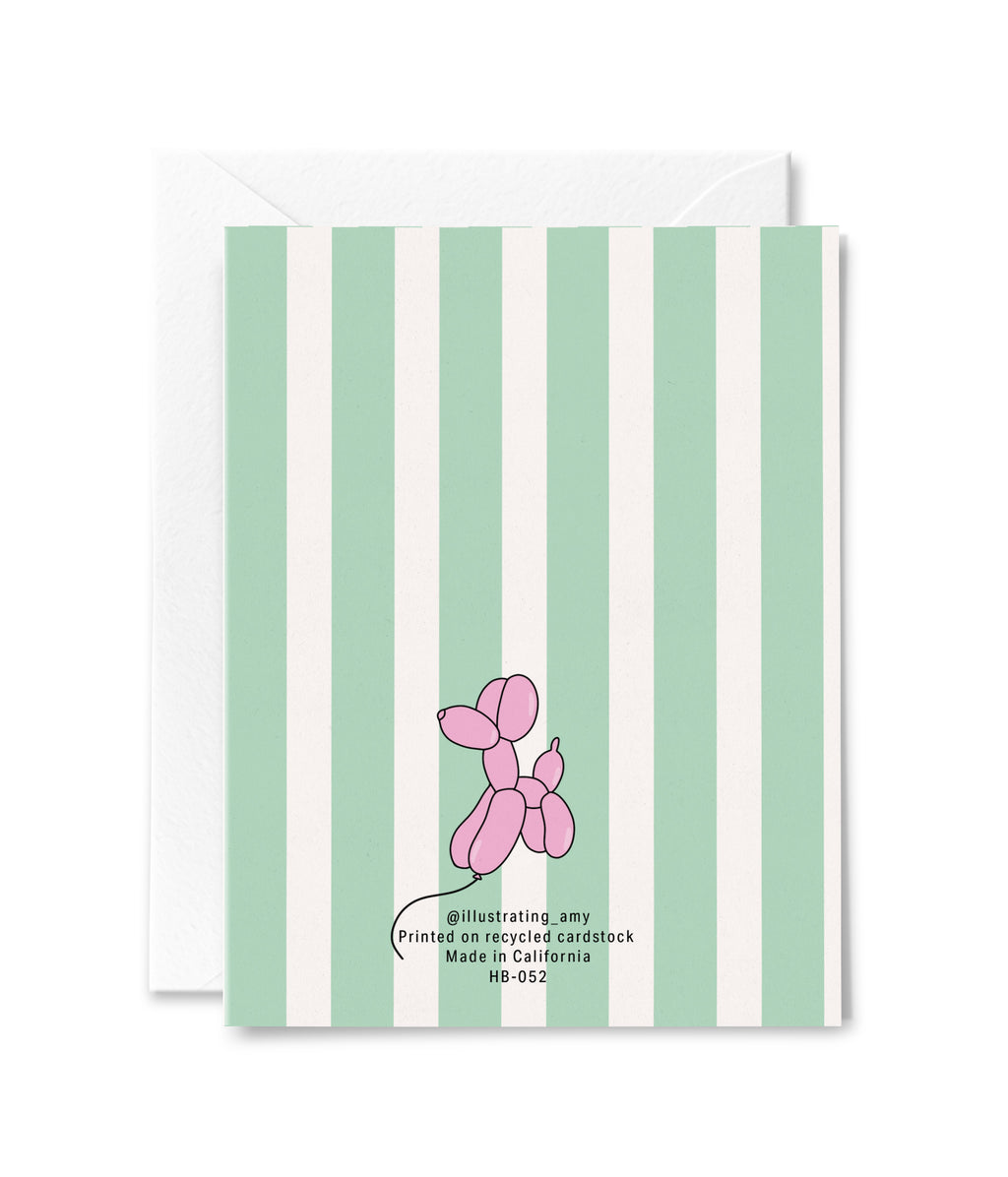 Birthday Dog Balloons Greeting Card