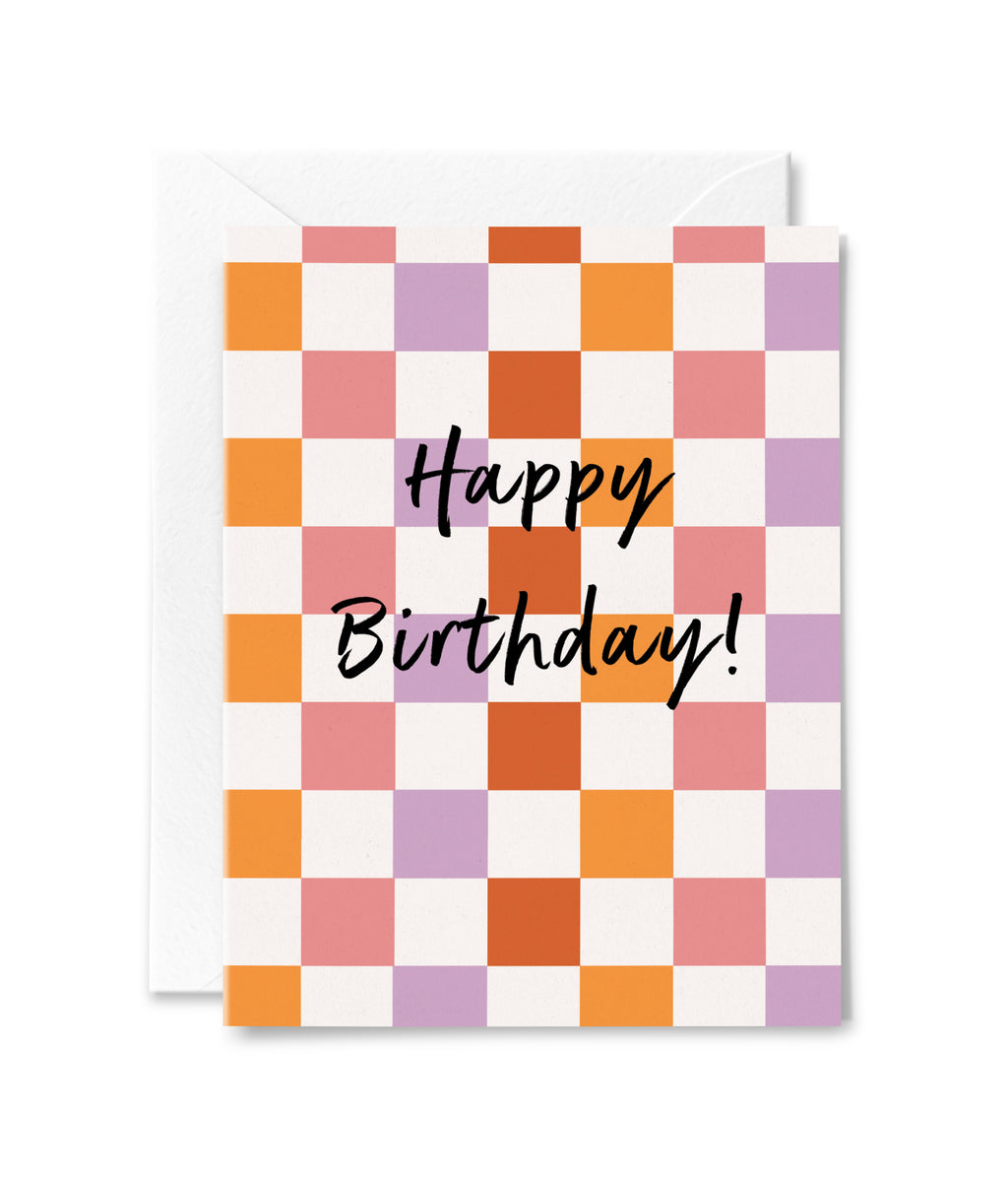 Checkerboard Happy Birthday Card