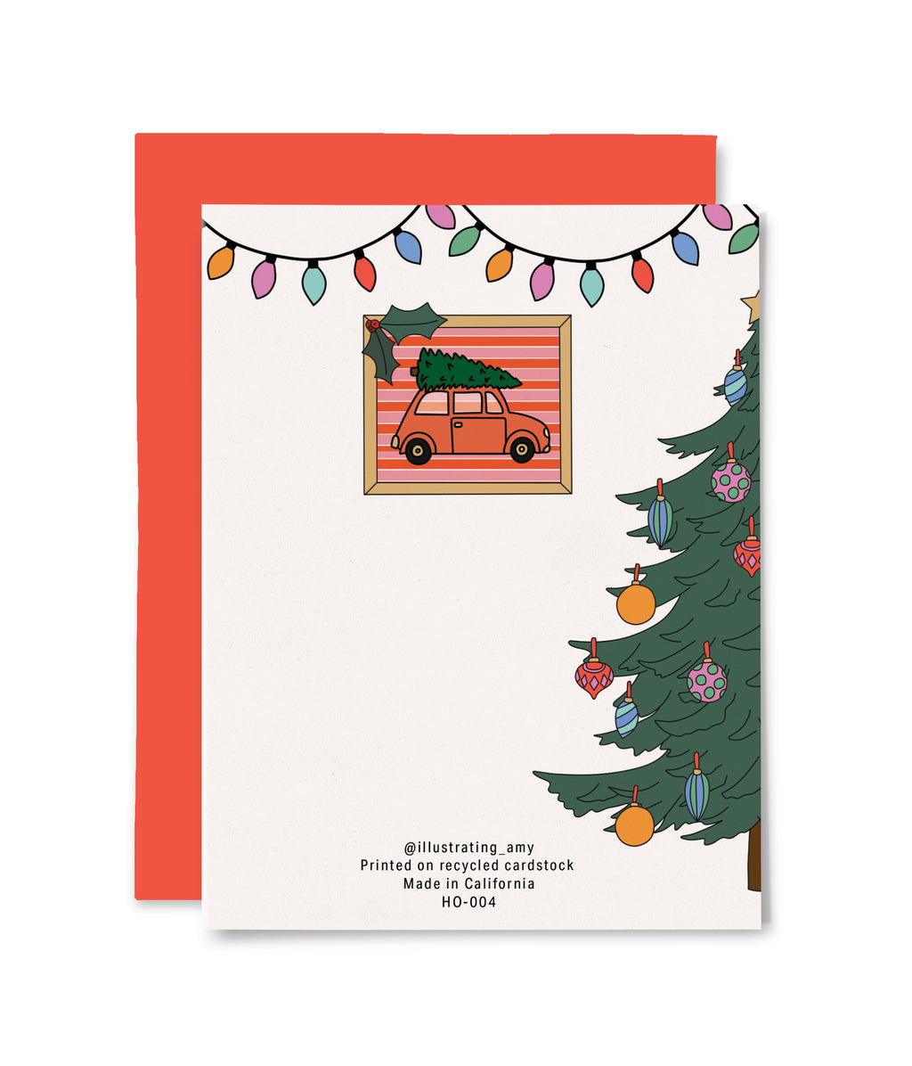 Merry Christmas Fireplace Greeting Card