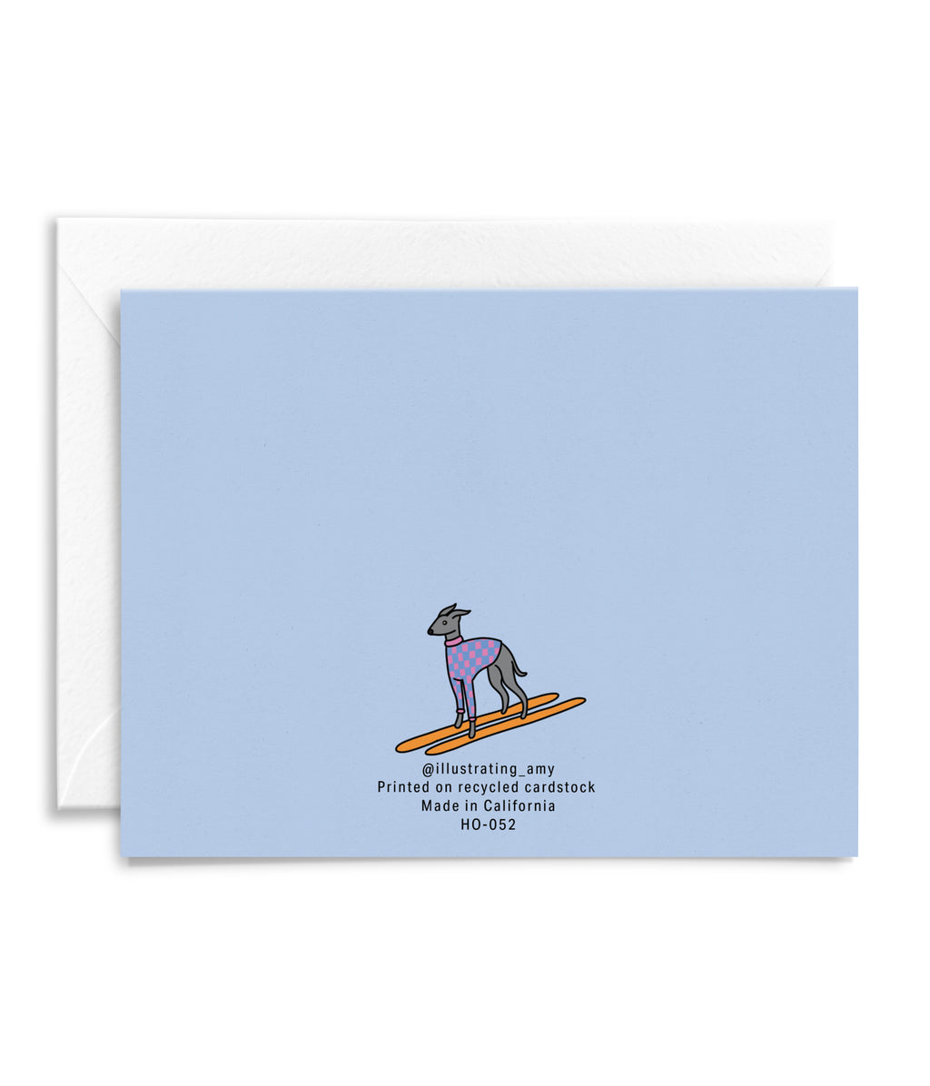 Festive Dog Christmas Tree Car Greeting Card