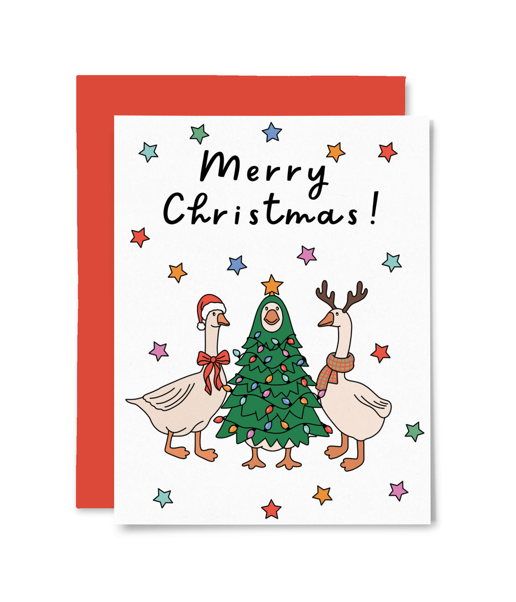 Christmas Goose Greeting Card