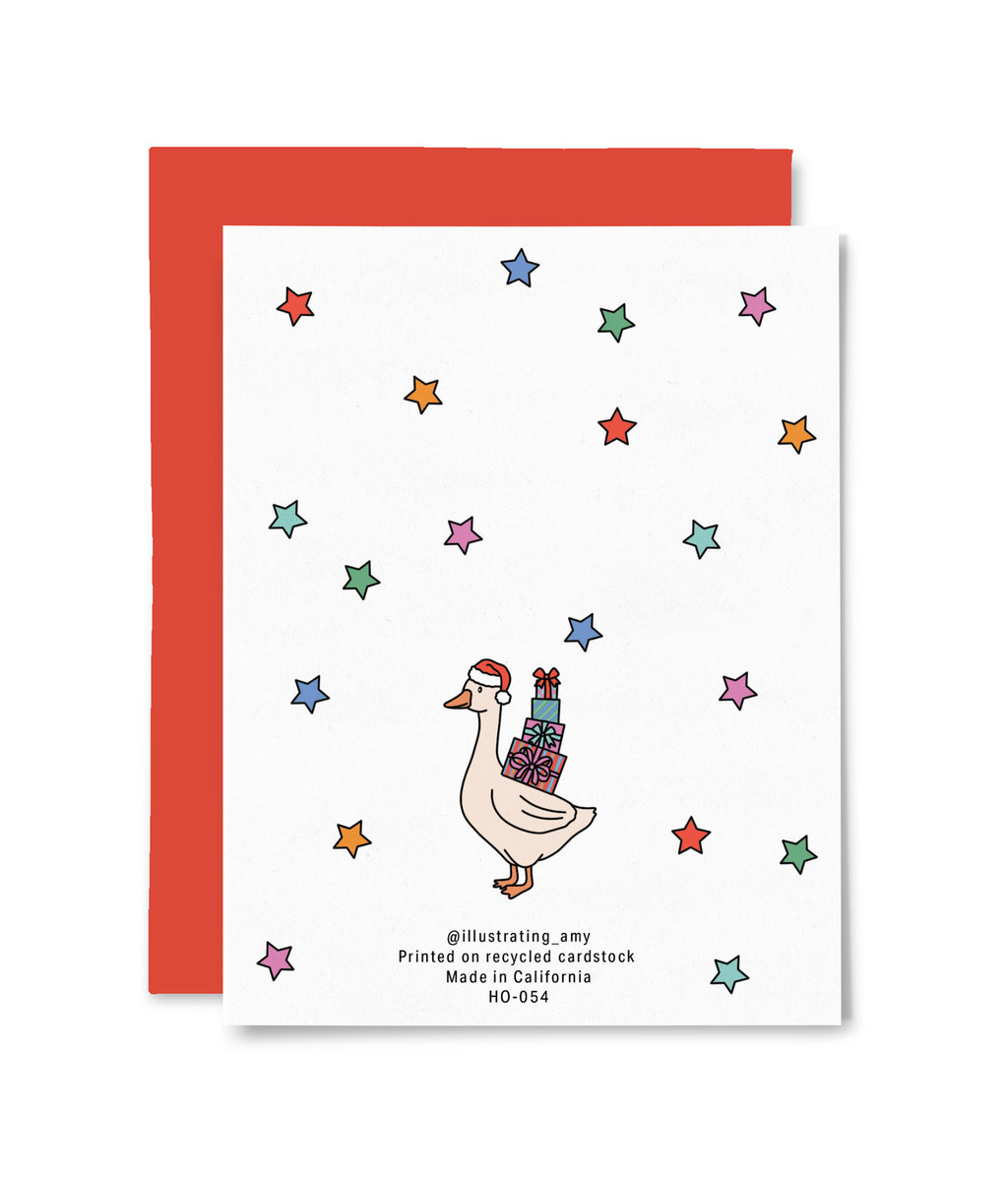 Christmas Goose Greeting Card