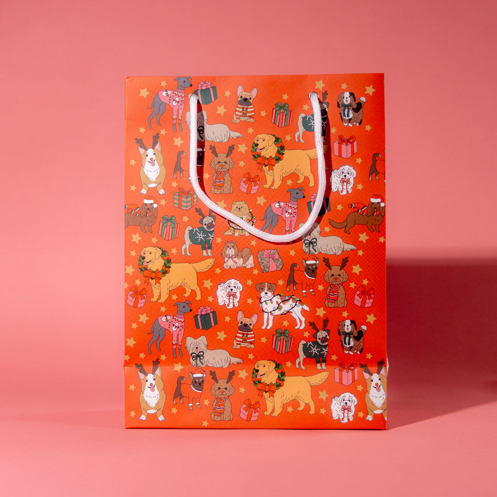 Holiday Dogs In Red Gift Bag (Large Dogs)