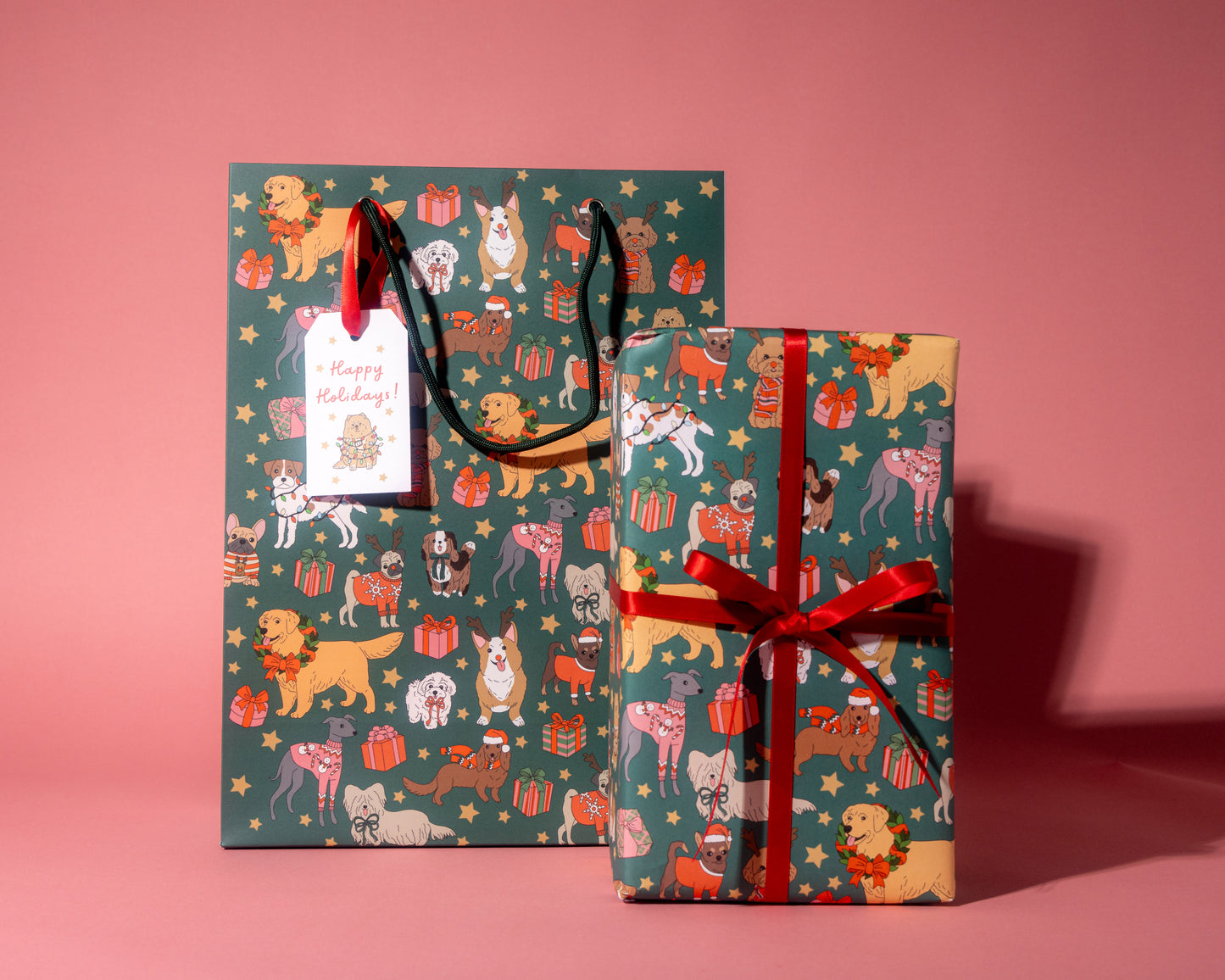 Holiday Dogs Gift Bag