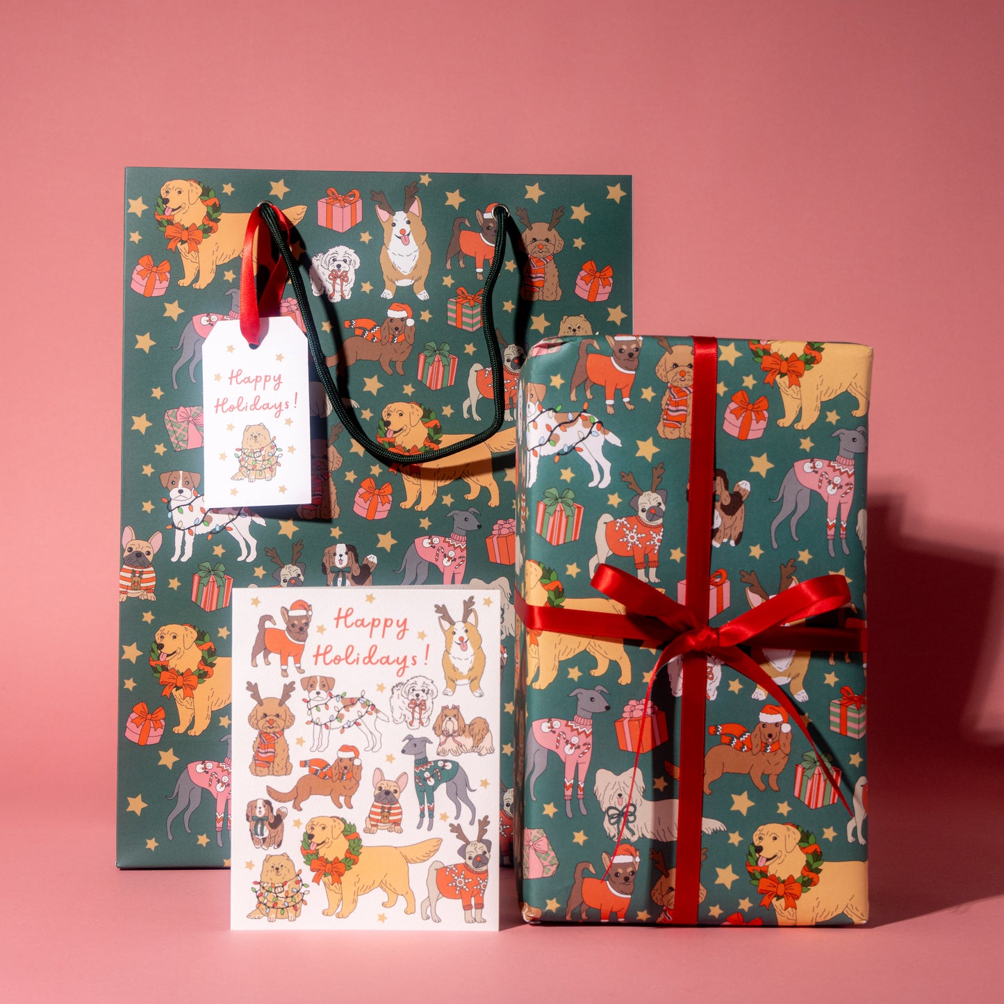 Holiday Dogs Gift Bag