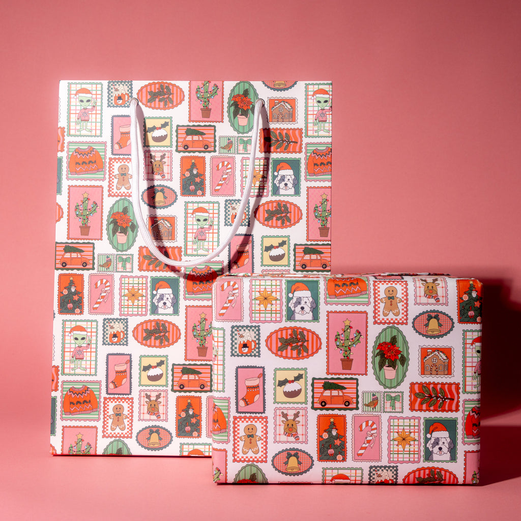 Holiday Stamps Gift Bag