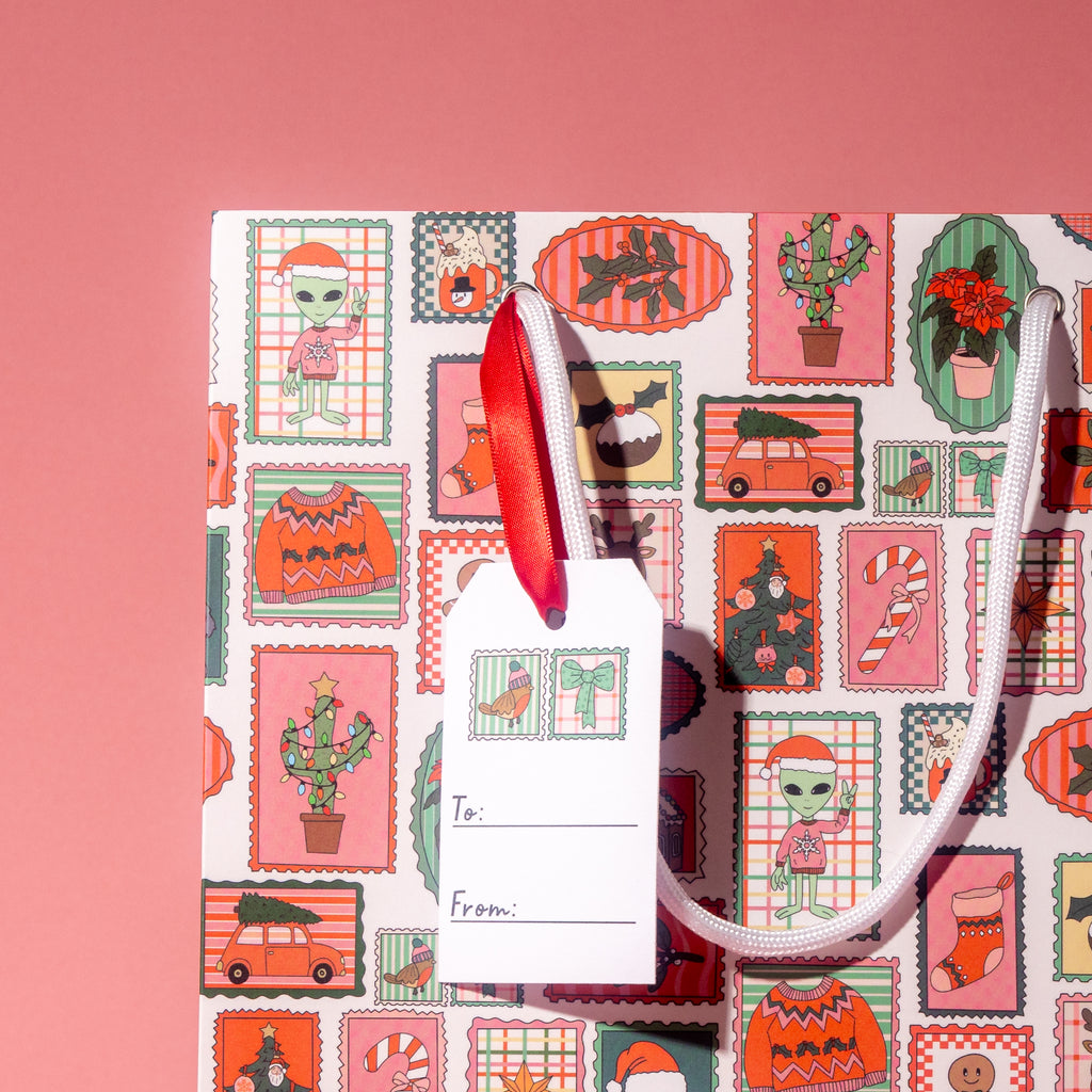 Holiday Stamps Gift Tags - Pack of 10