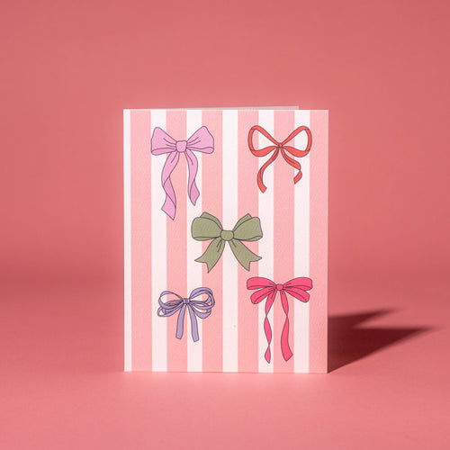 Bow Stripes Greeting Card