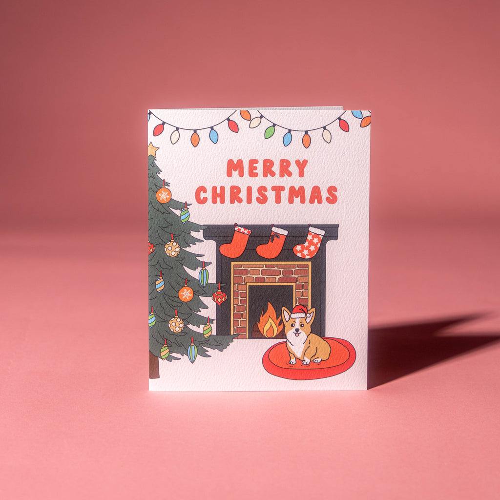 Merry Christmas Fireplace Greeting Card