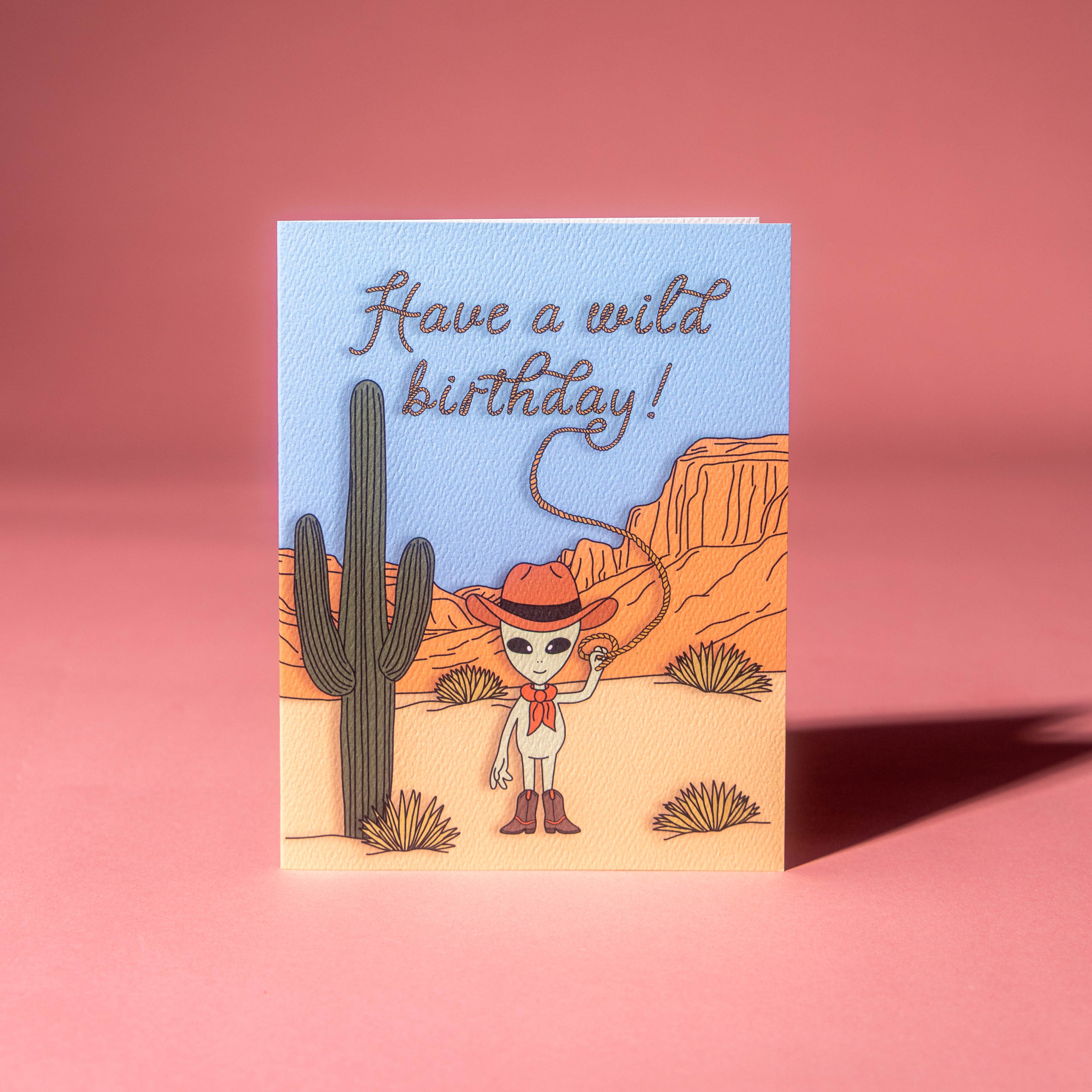 Wild West Alien Birthday Card