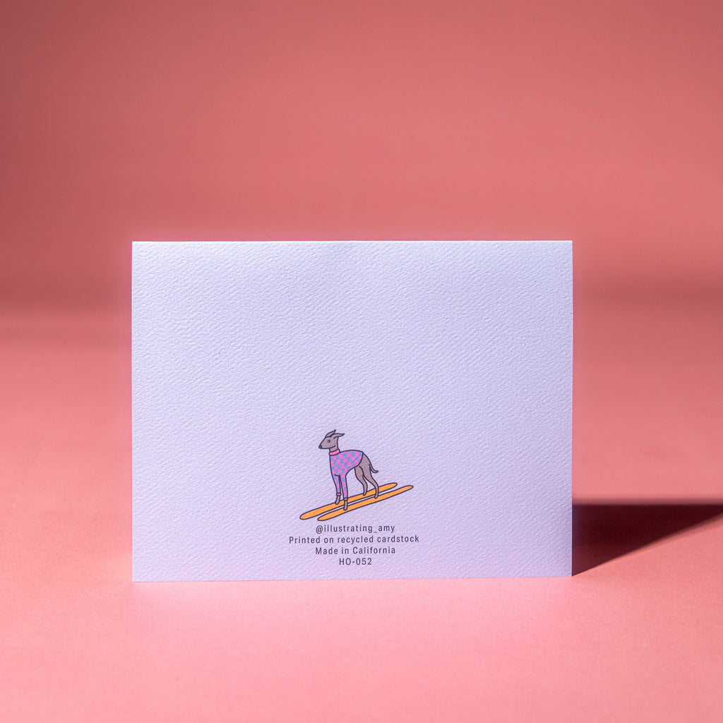 Festive Dog Christmas Tree Car Greeting Card