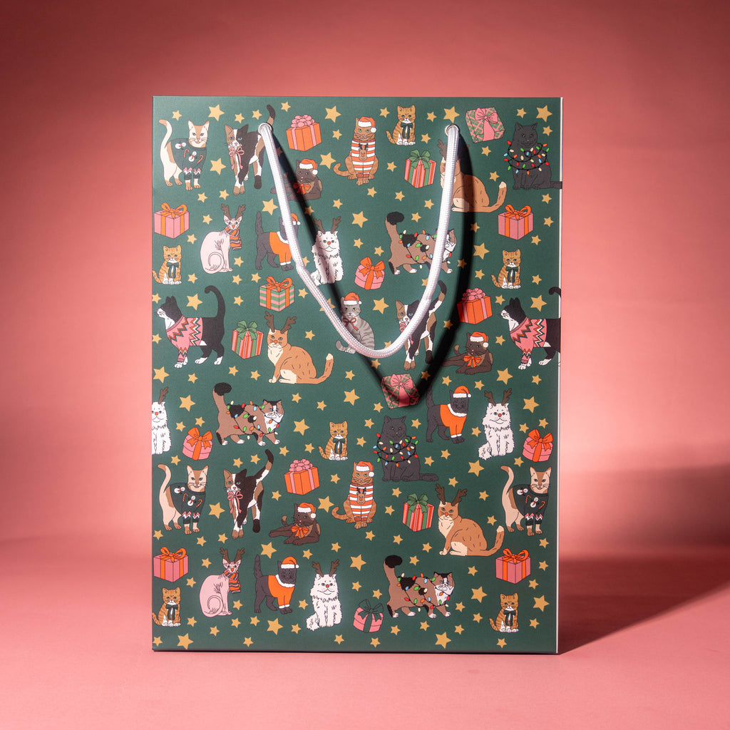 Holiday Cats Gift Bag