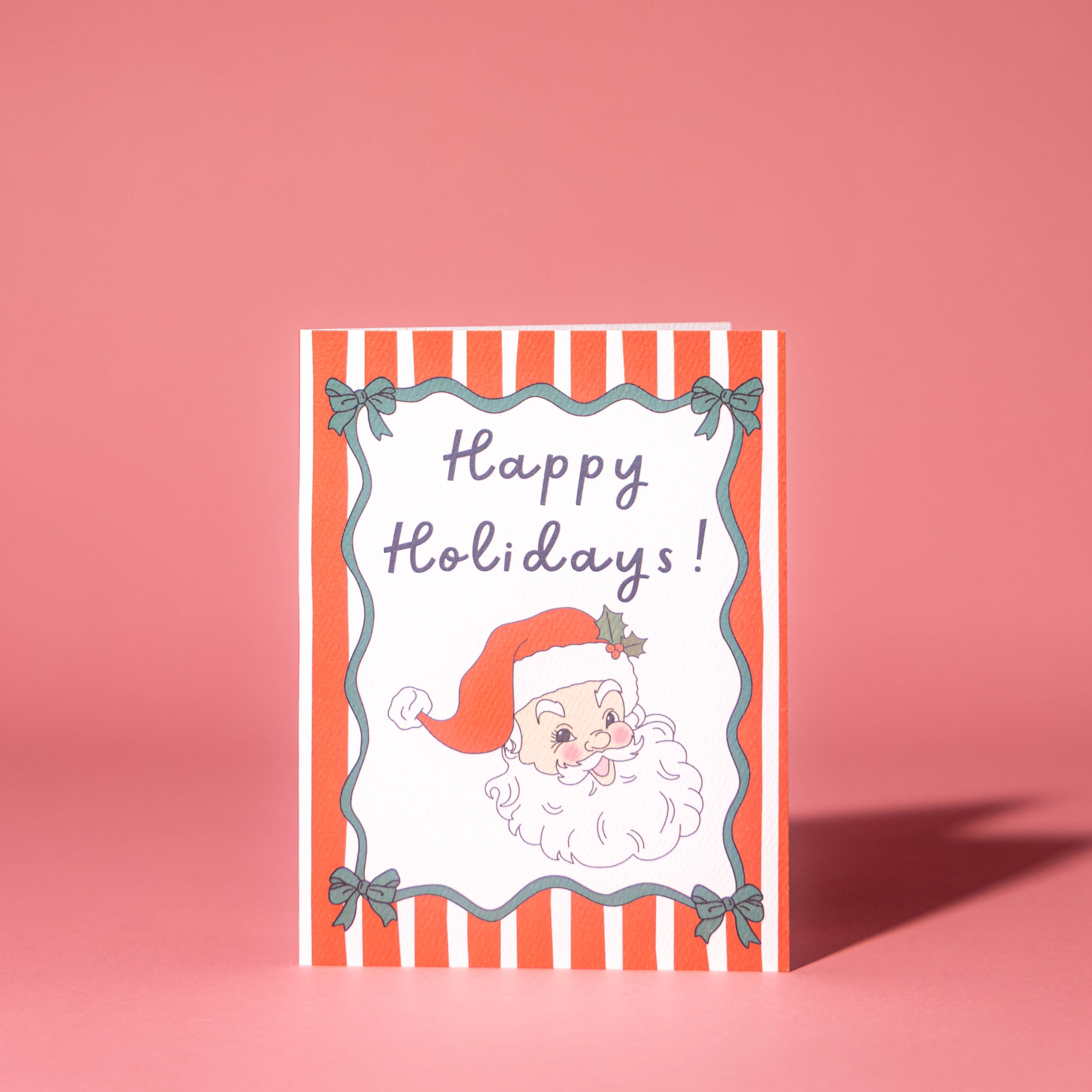 Striped Santa Holiday Card