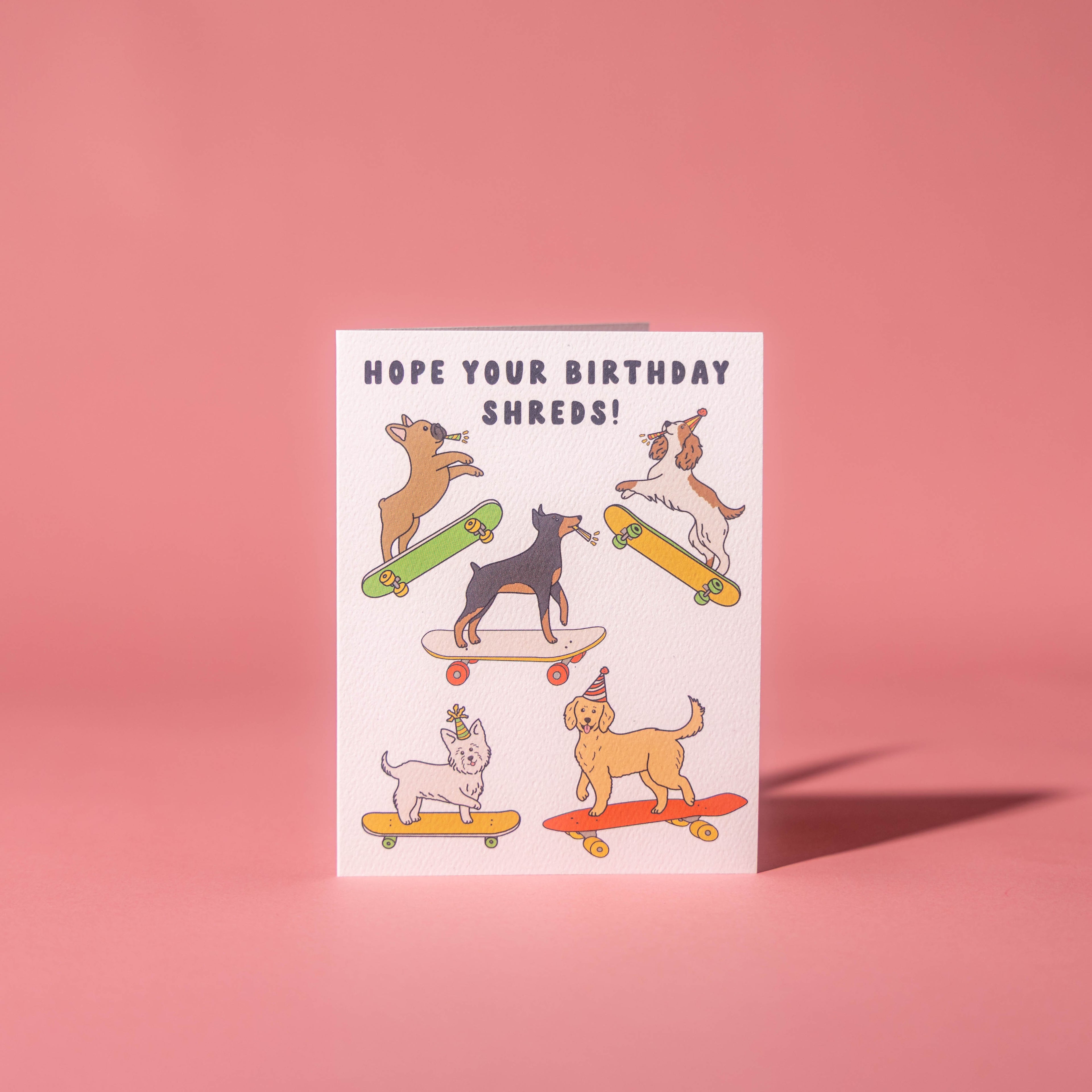 Skateboarding Dogs Birthday Card