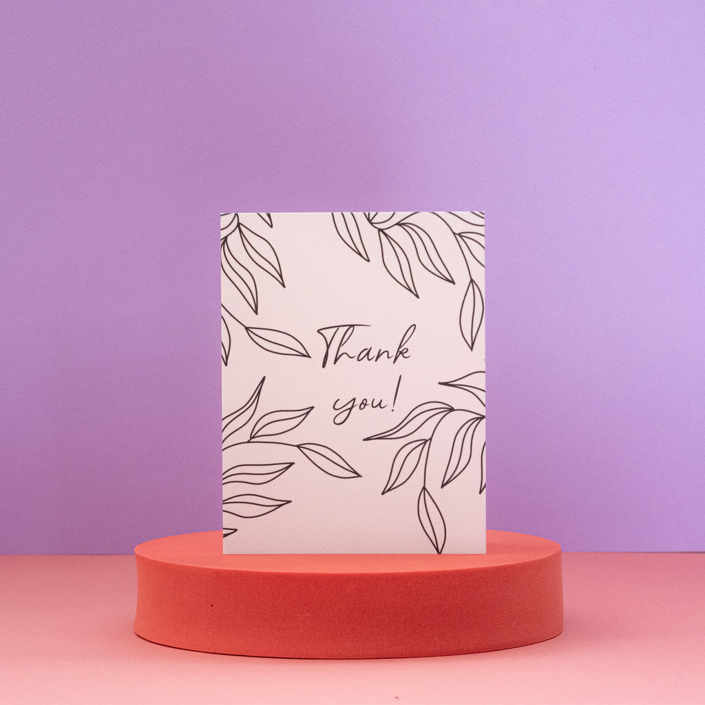 Thank You Leaves Outline