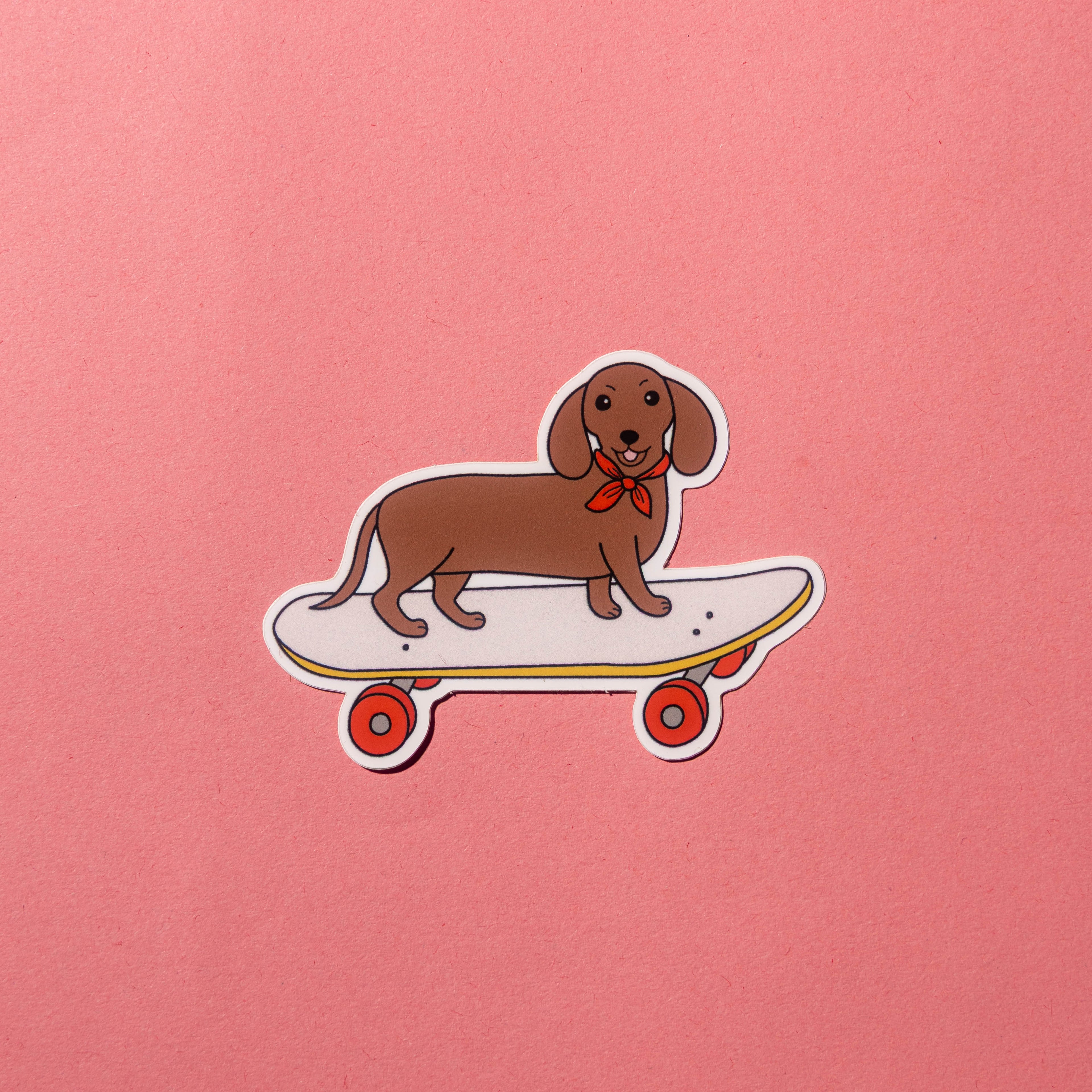 Pup on a Skateboard Die-Cut Sticker