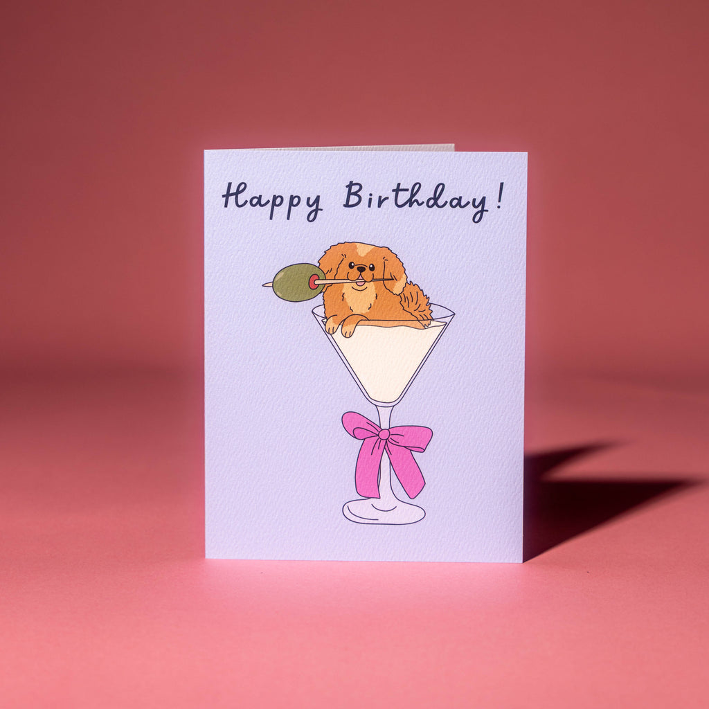Pup-tini Birthday Greeting Card