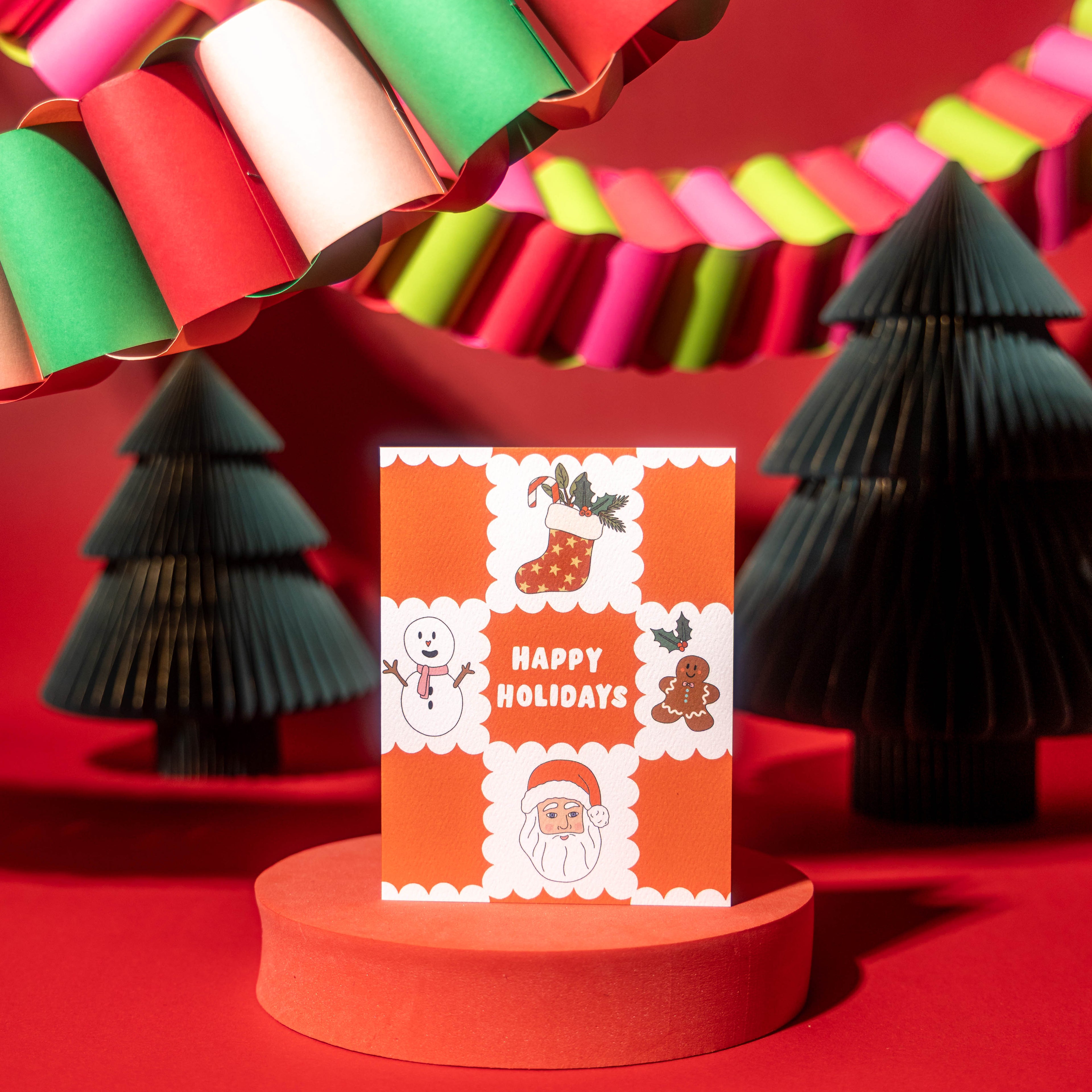 Santa Check Greeting Card