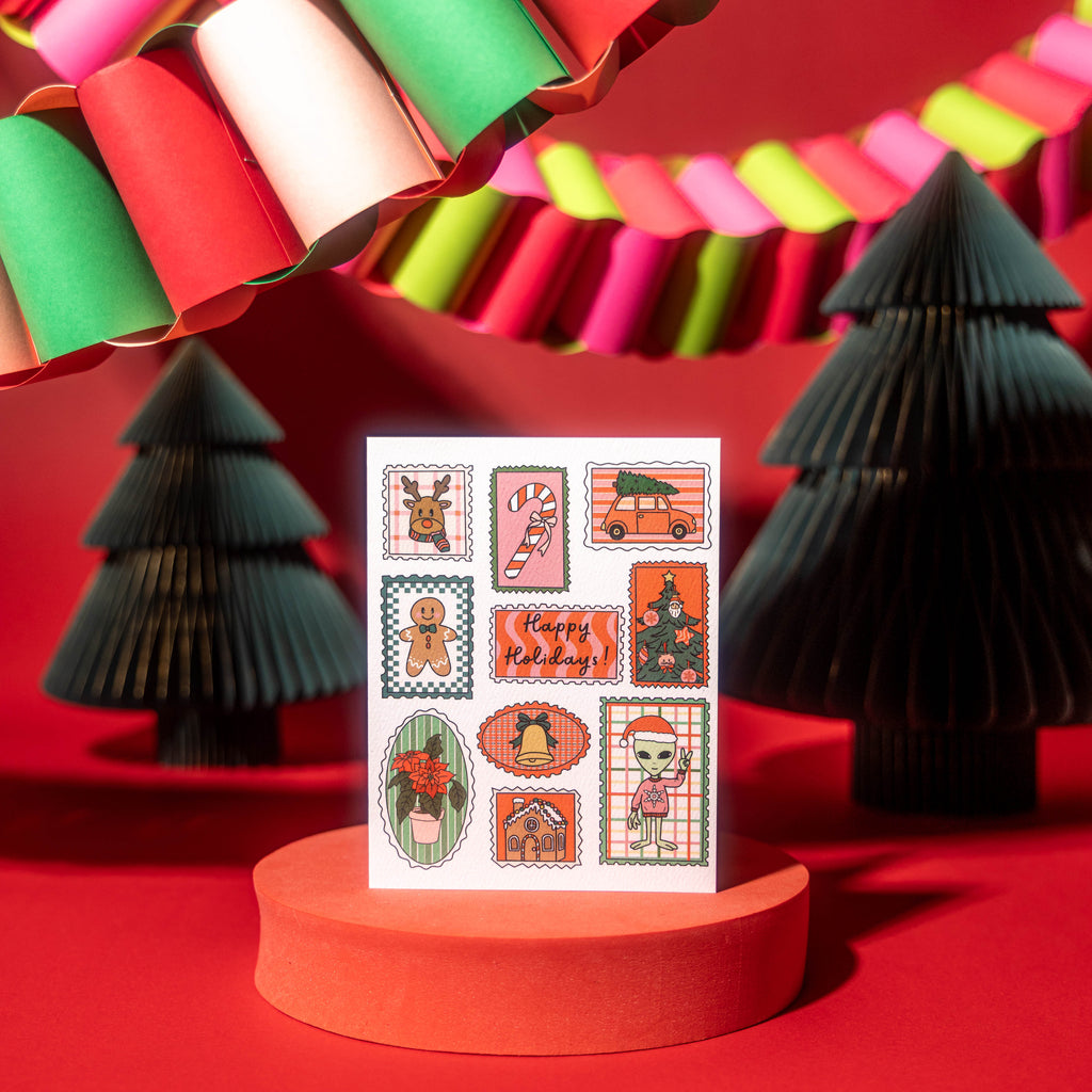 Holiday Stamps Greeting Card
