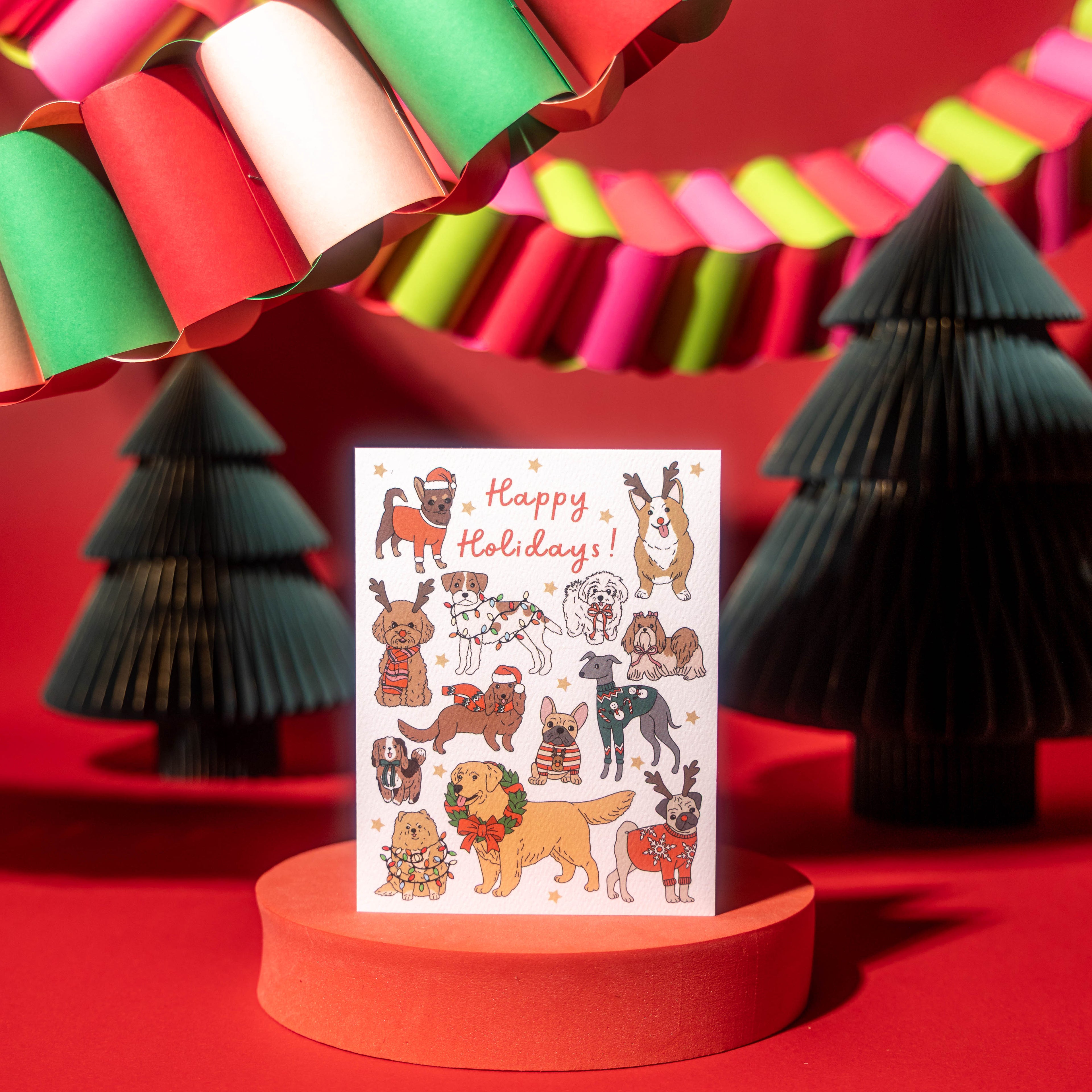 Holiday Dogs Greeting Card
