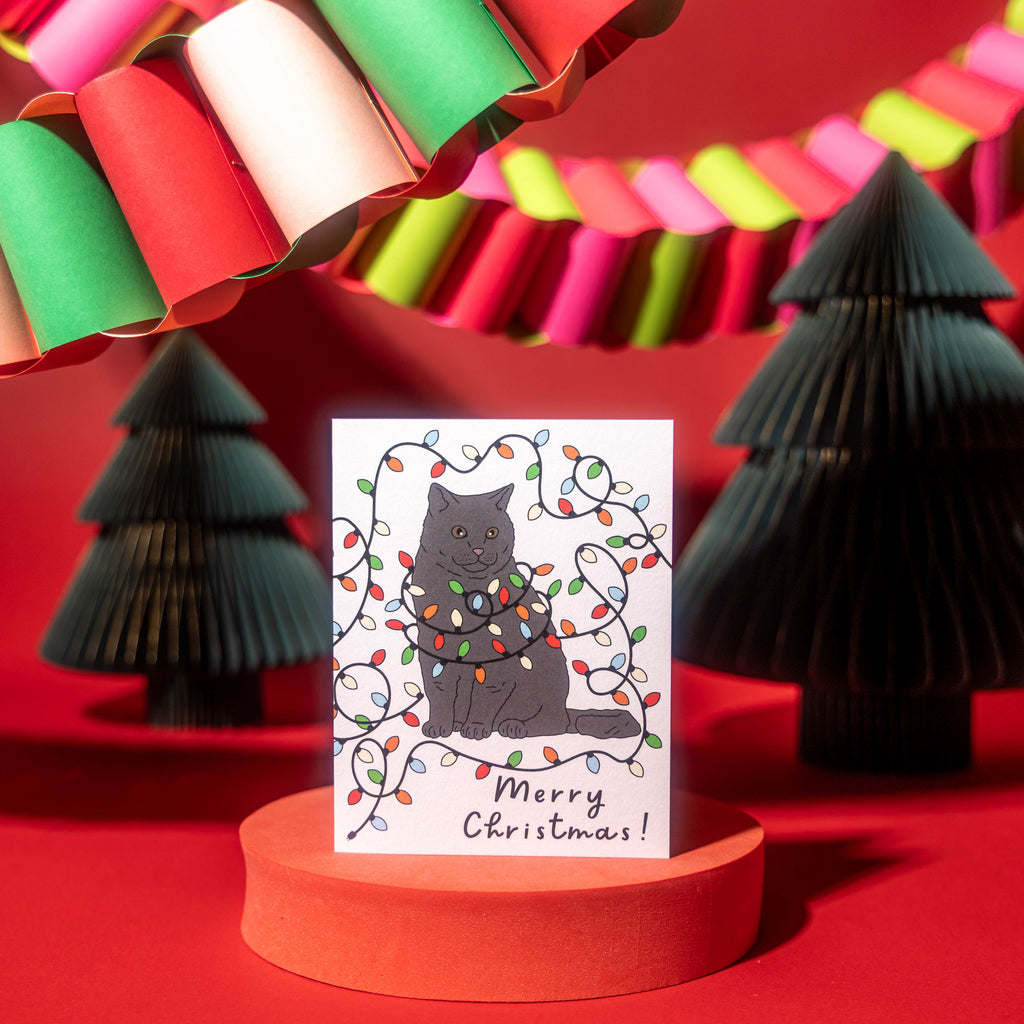 Festive Cat Christmas Greeting Card