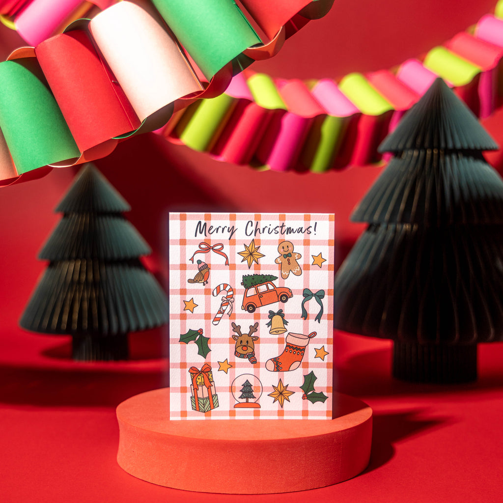 Merry Christmas Icons Greeting Card
