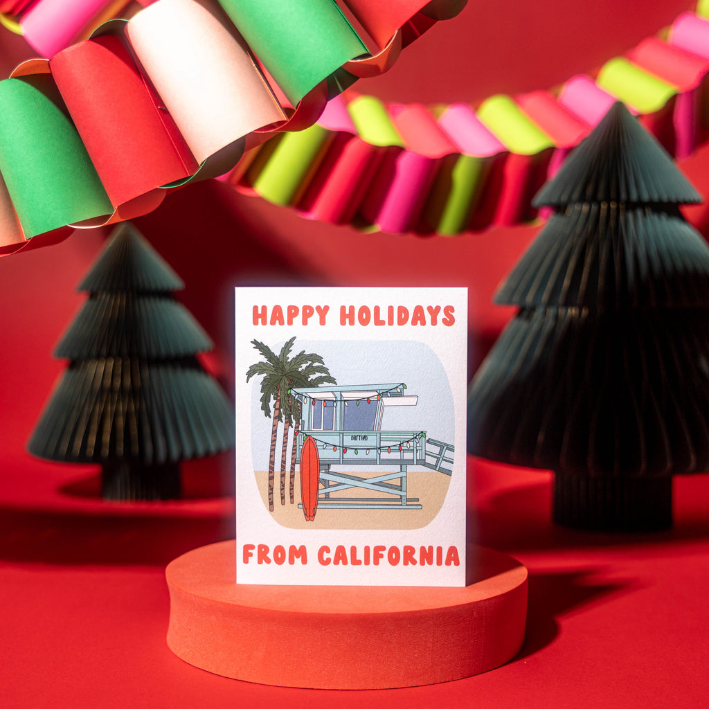 California Coastal Holiday Greeting Card