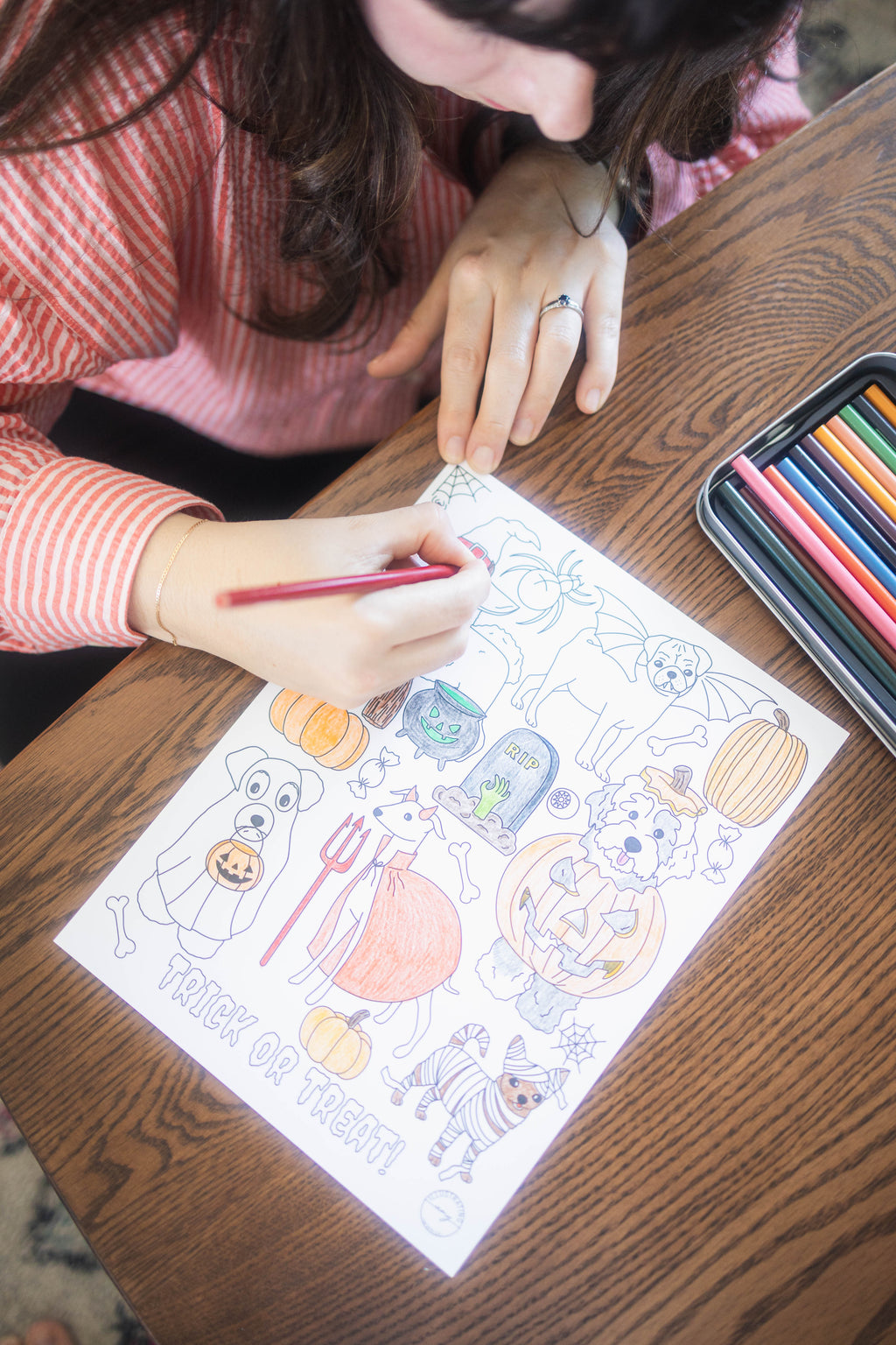 Trick-or-Treat Dogs Coloring Sheet – Printable Halloween Art
