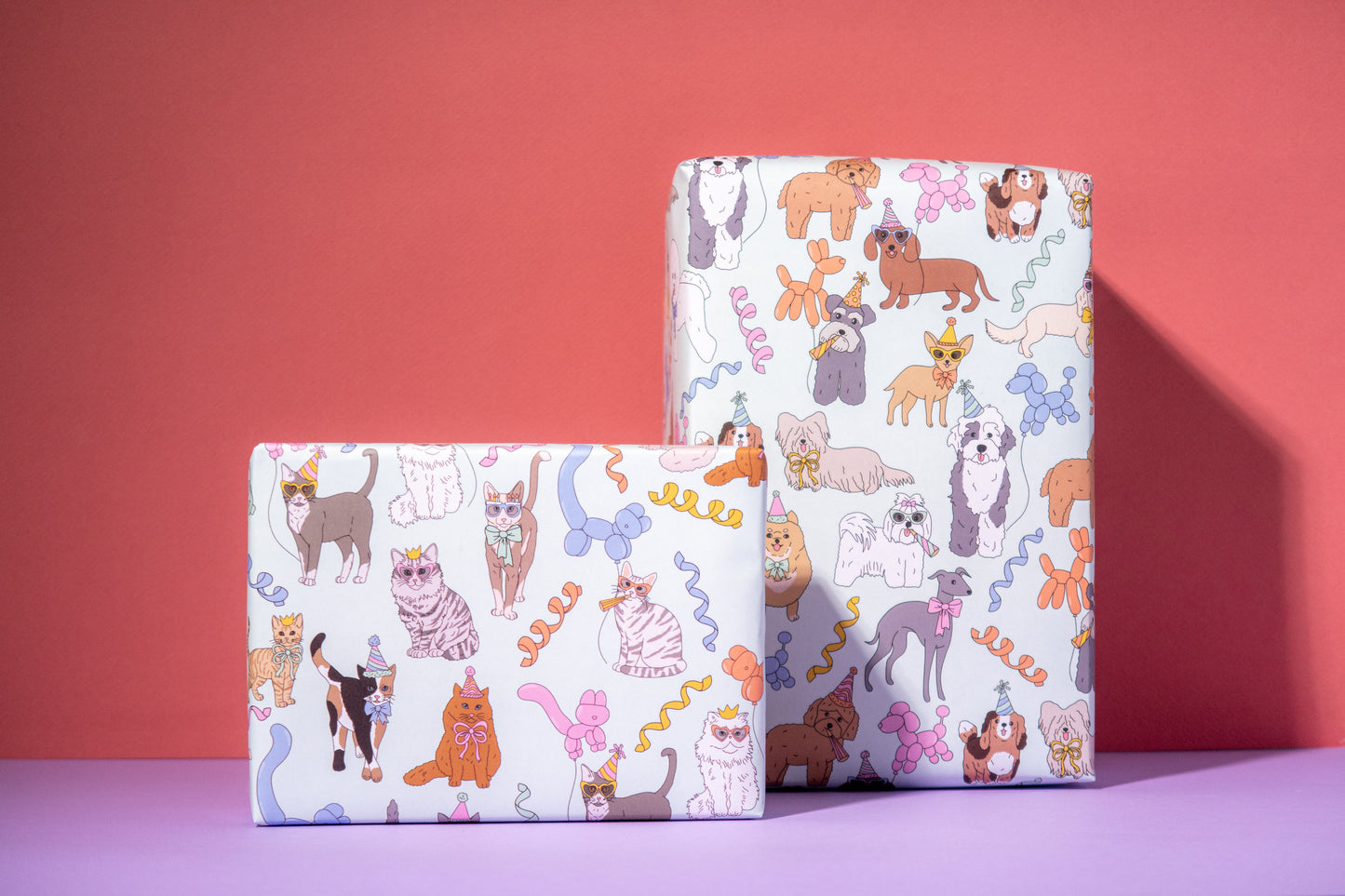 Birthday Cats Gift Wrap 3 Sheets Rolled
