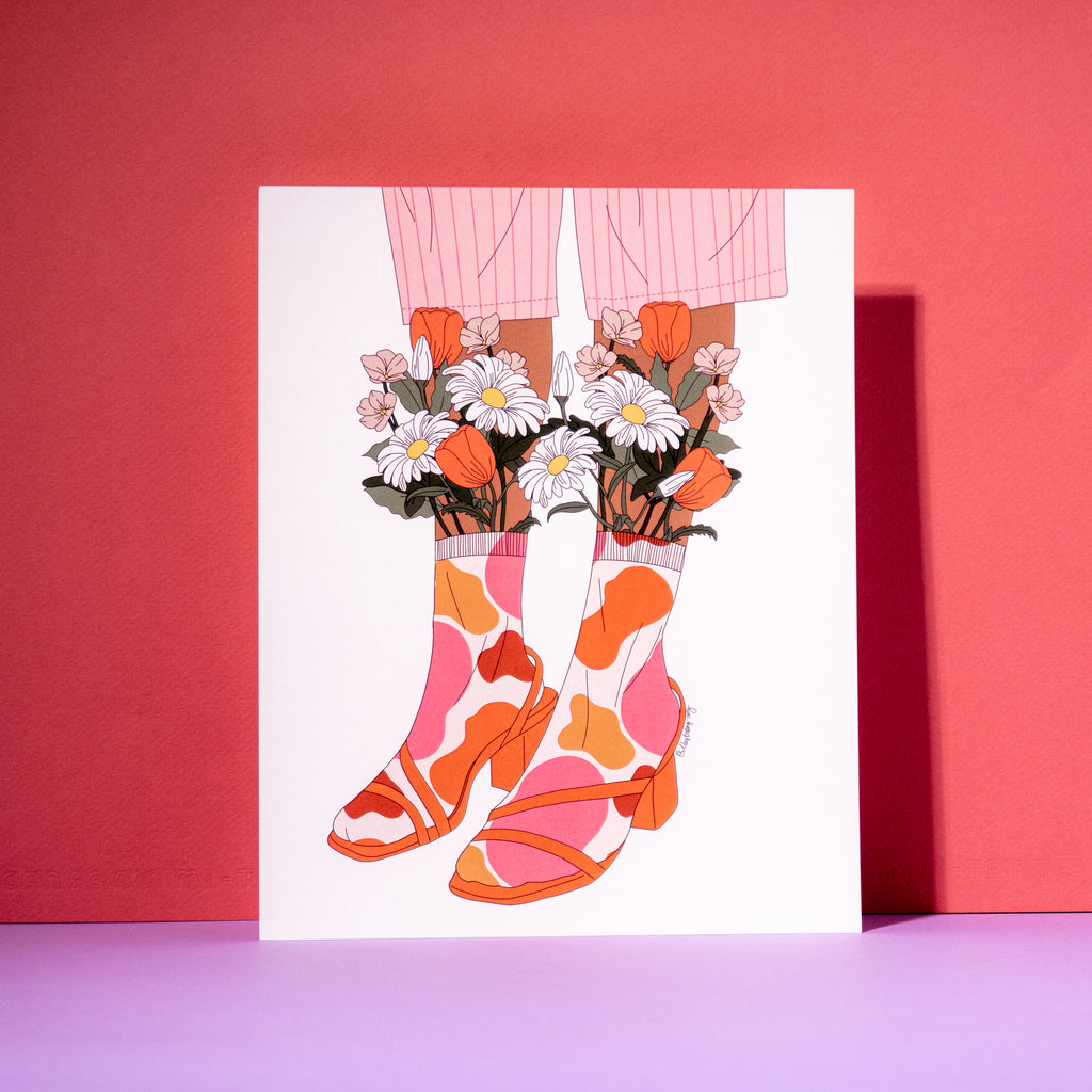 Fashion & Floral Art Print (8x10 inches)