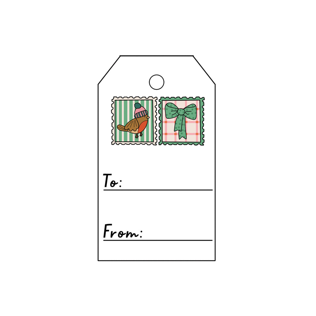 Holiday Stamps Gift Tags - Pack of 10